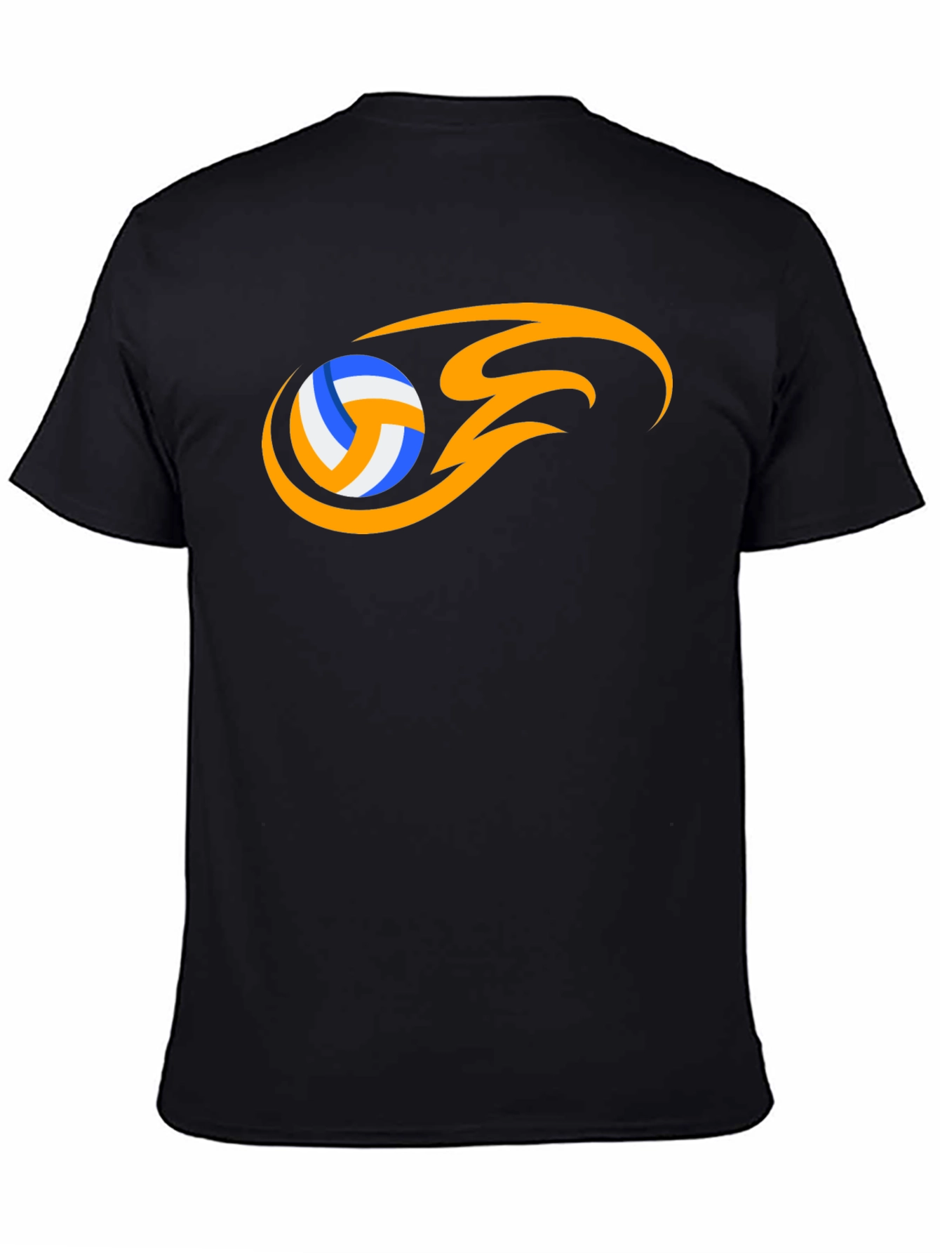 Volleyball Flame Graphic Black T-Shirt