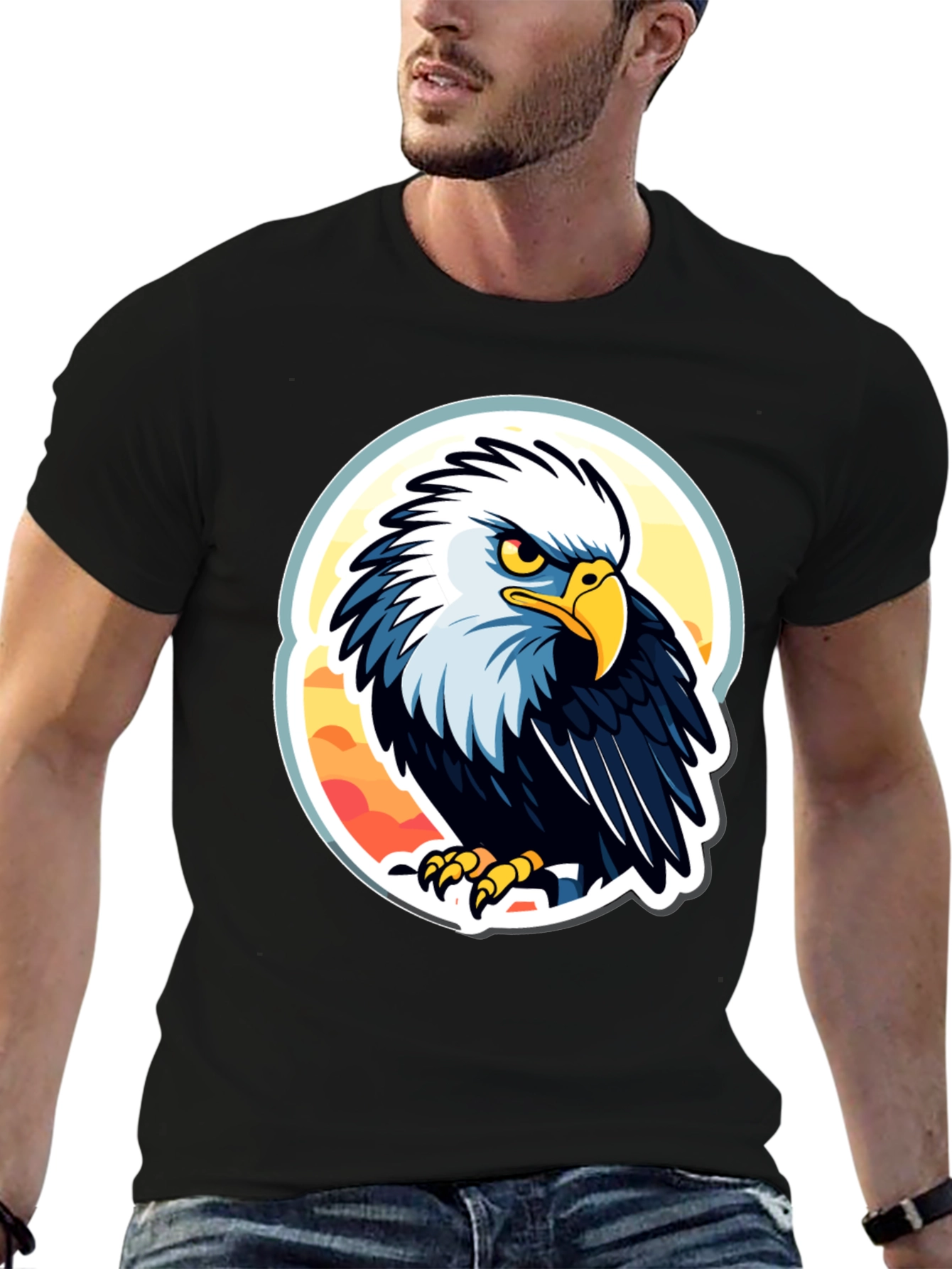 Bald Eagle Graphic T-Shirt - Patriotic Design