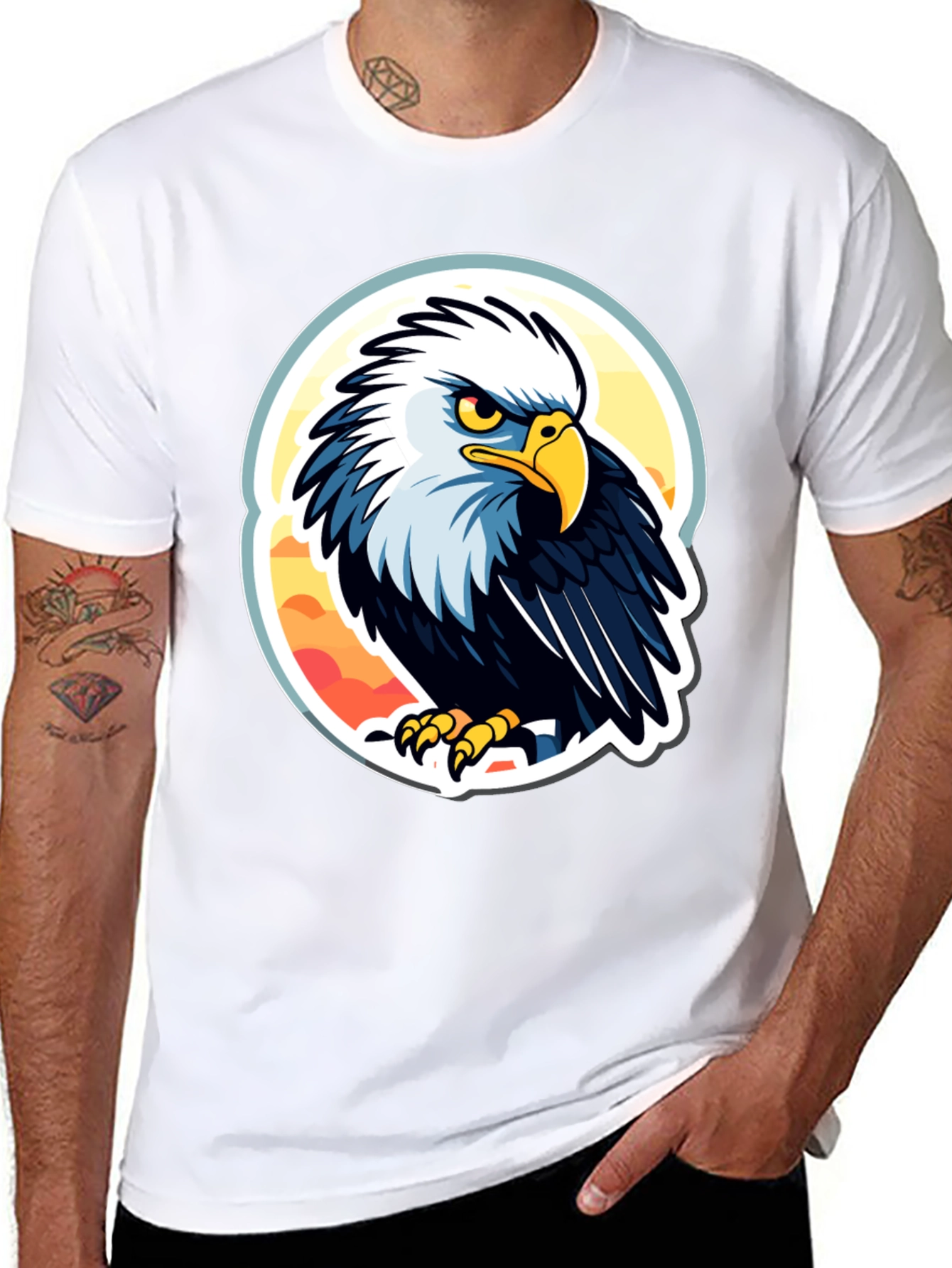 Bald Eagle Graphic T-Shirt - Patriotic Design