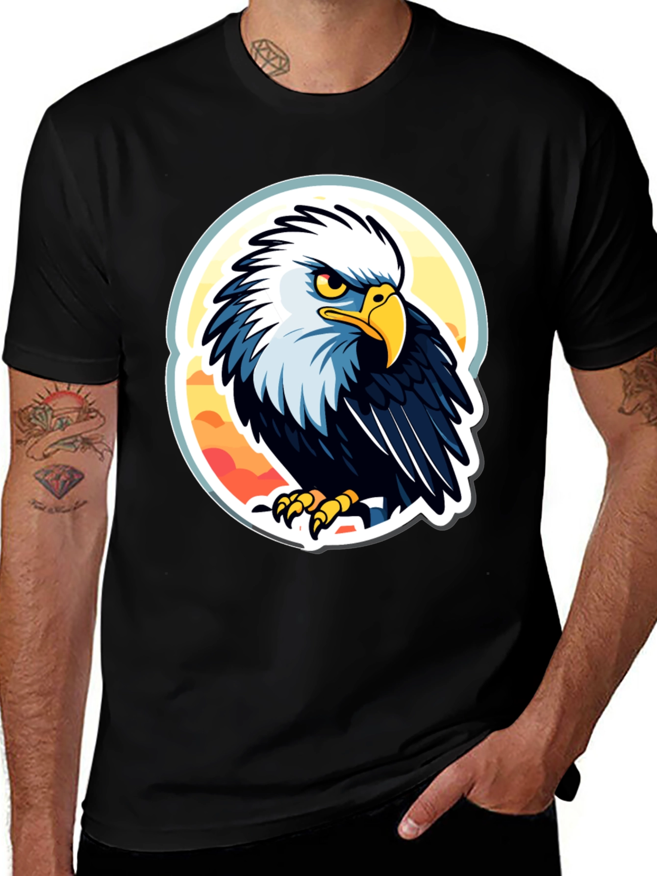 Bald Eagle Graphic T-Shirt - Patriotic Design