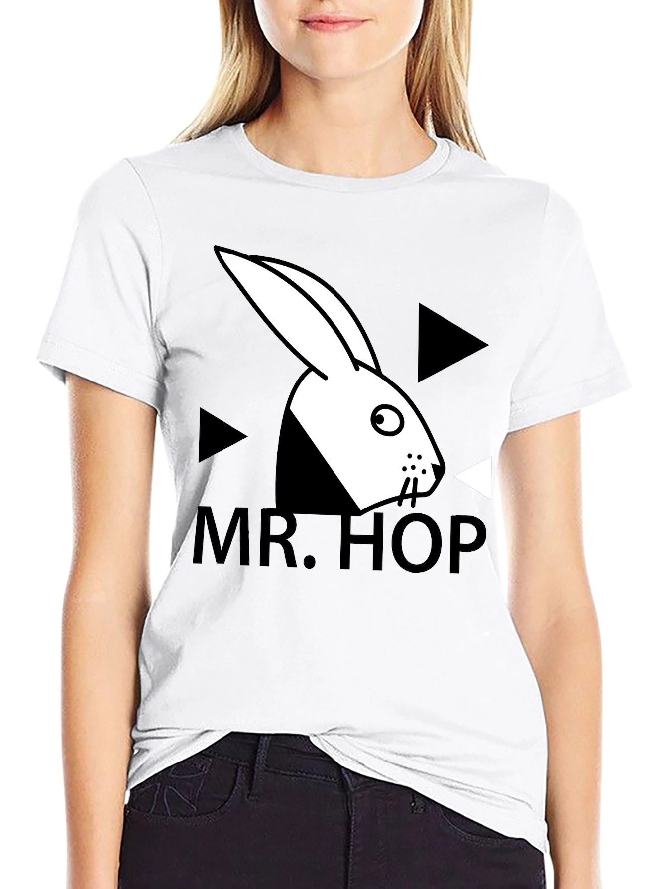 Mr. Hop Graphic Tee - Trendy Rabbit Design