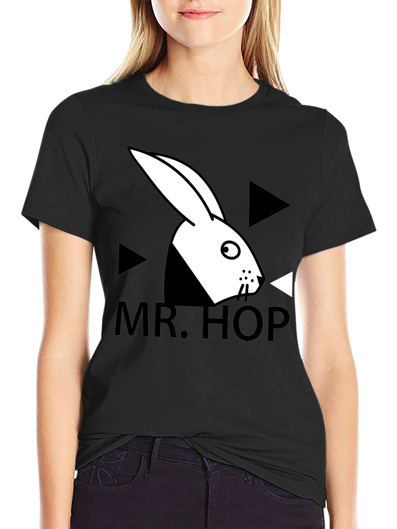 Mr. Hop Graphic Tee - Trendy Rabbit Design