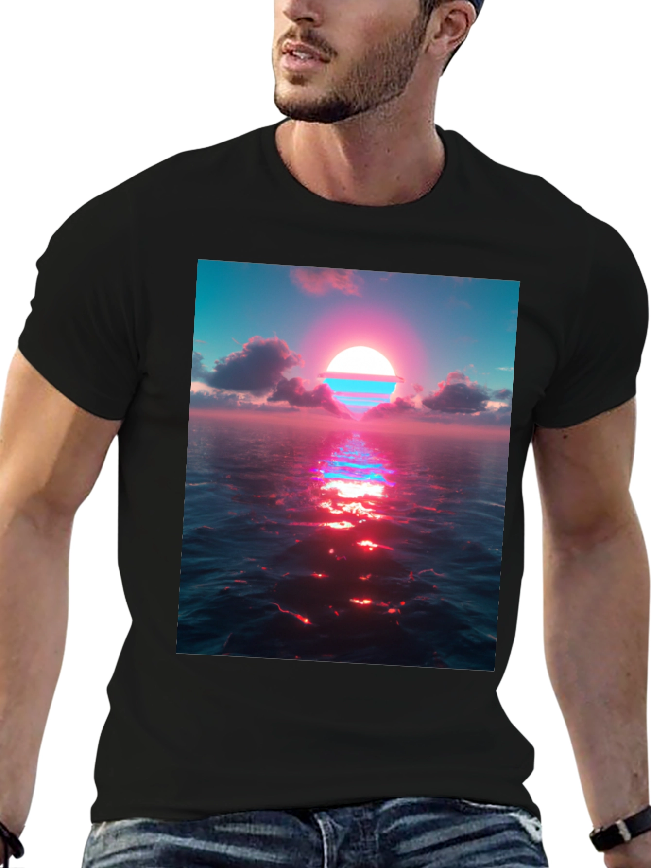 Sunset Ocean View Graphic Tee - Stylish Comfort