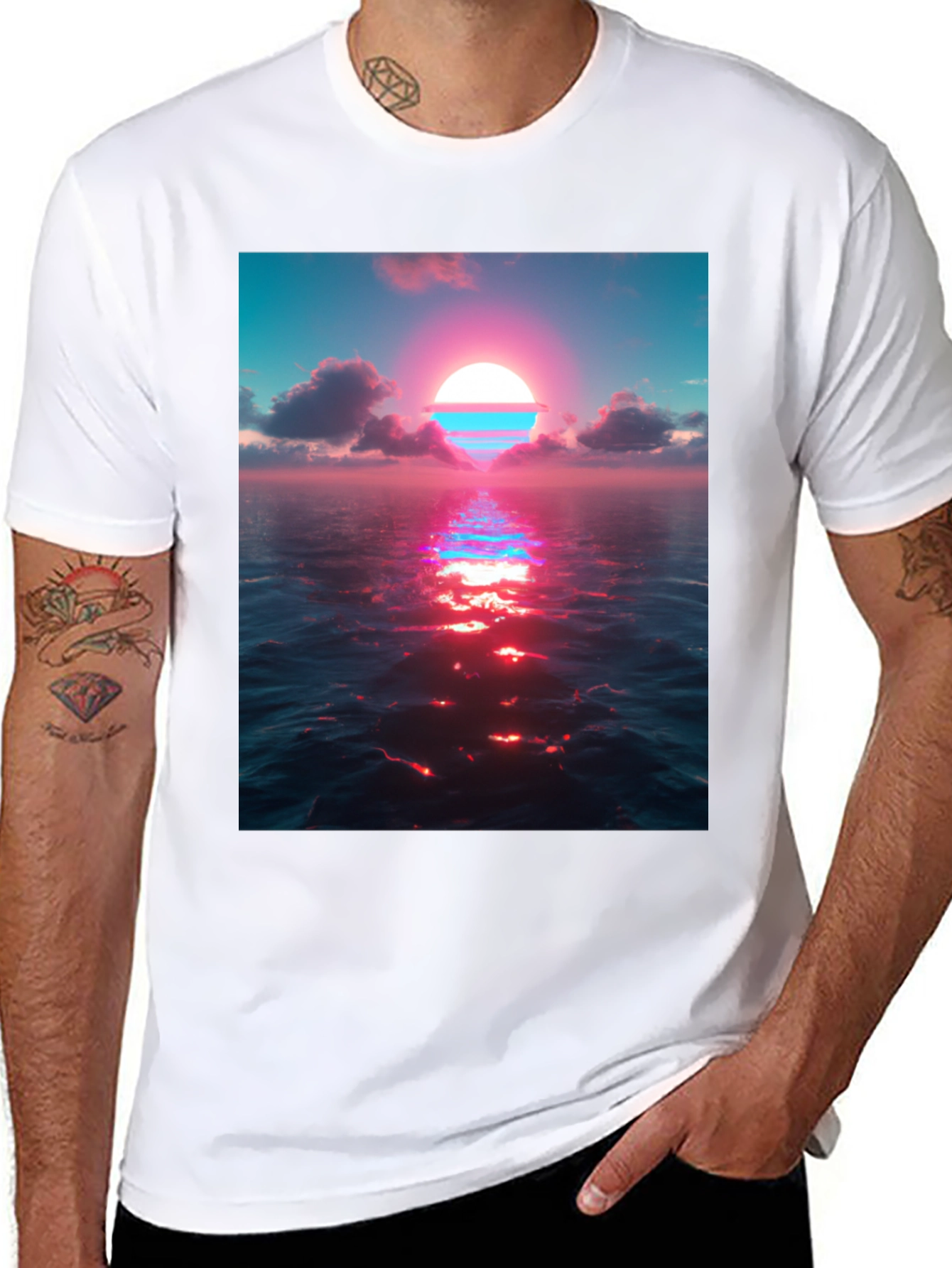 Sunset Ocean View Graphic Tee - Stylish Comfort
