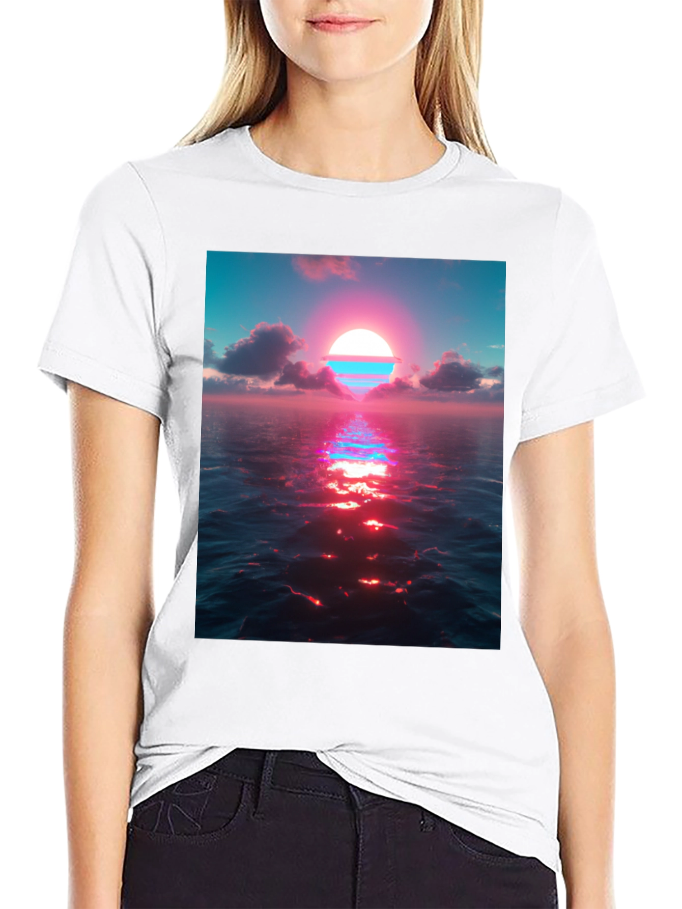 Sunset Ocean View Graphic Tee - Stylish Comfort