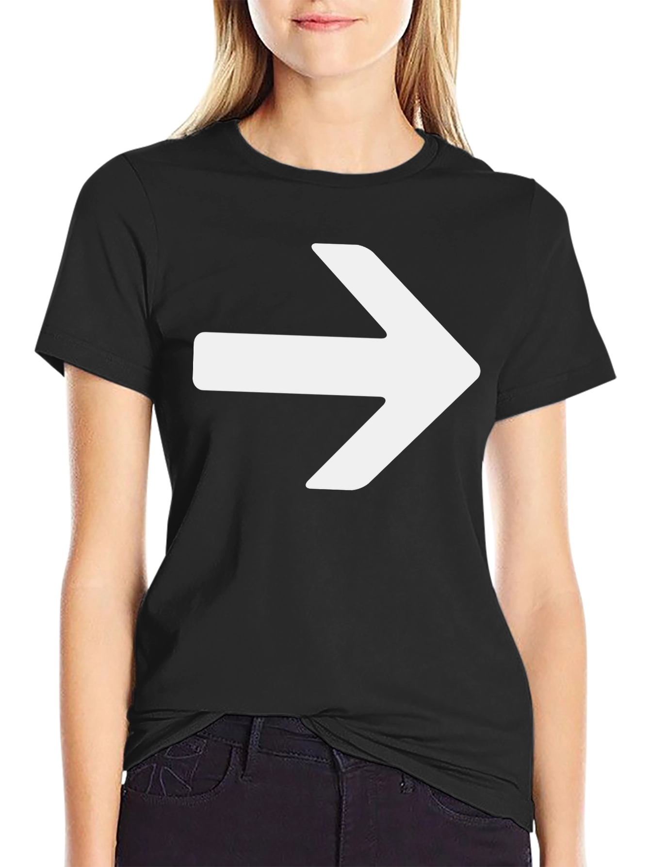 Right Arrow Graphic T-Shirt - Black Cotton Tee