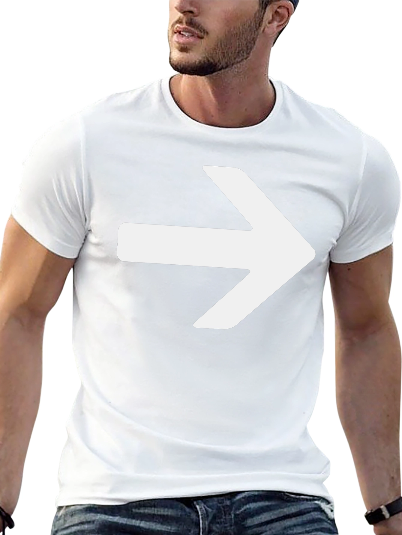 Right Arrow Graphic T-Shirt - Black Cotton Tee
