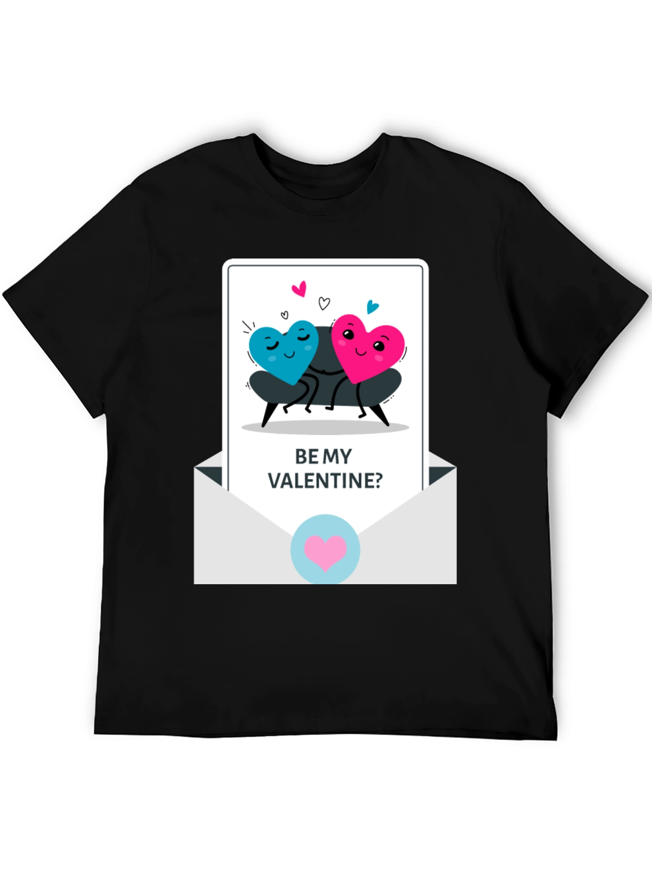 Be My Valentine Heart Couple Graphic T-Shirt