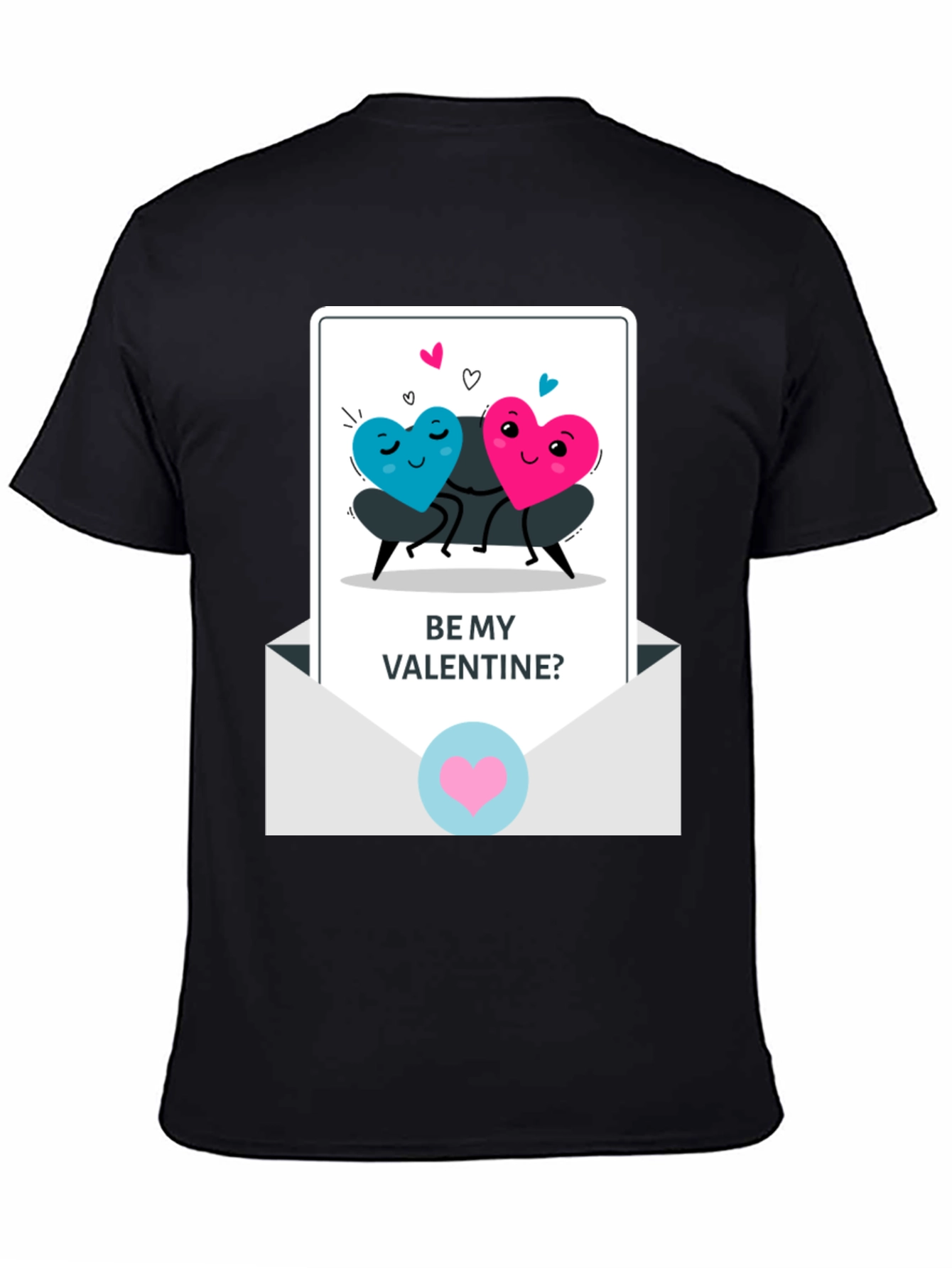 Be My Valentine Heart Couple Graphic T-Shirt