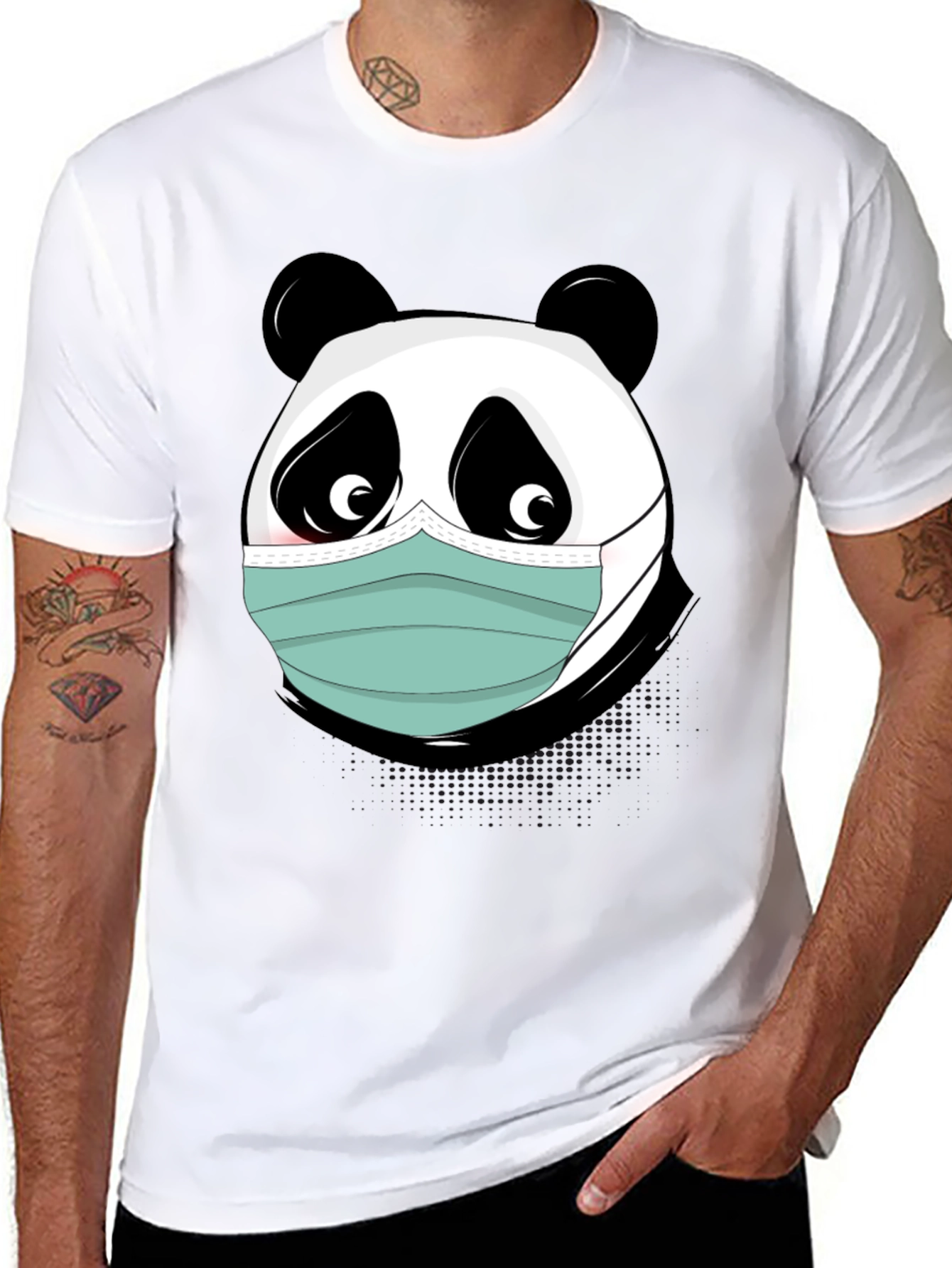 Panda Face Mask T-Shirt - Stay Safe and Stylish