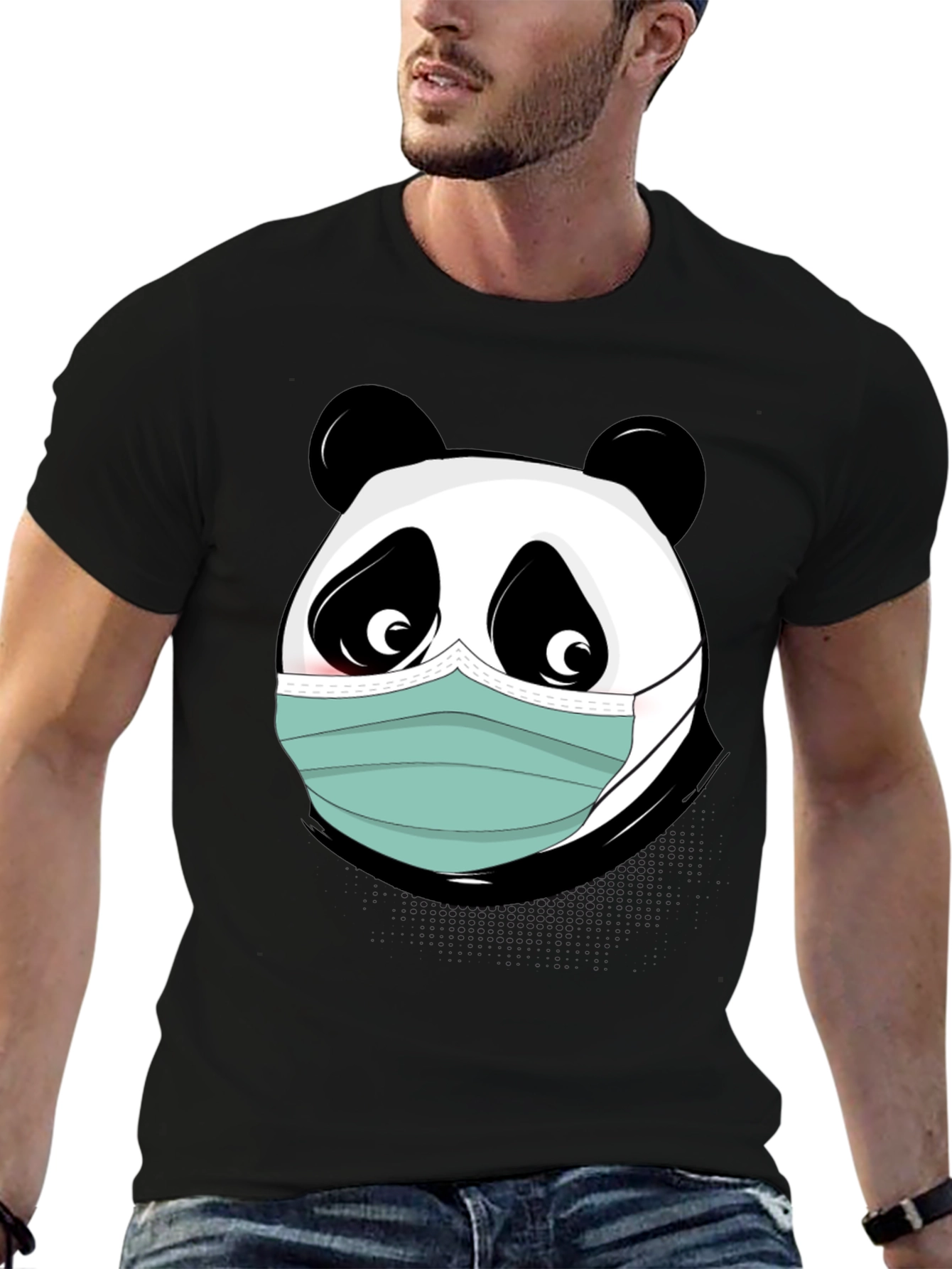 Panda Face Mask T-Shirt - Stay Safe and Stylish