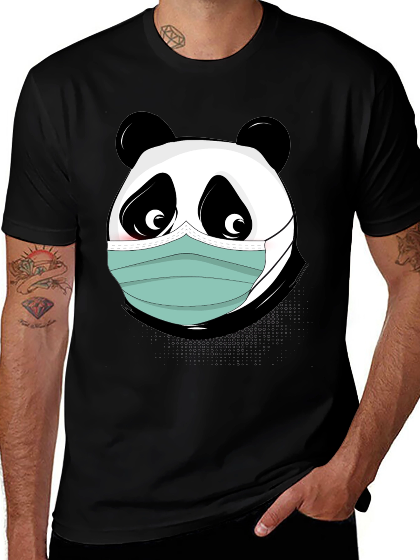Panda Face Mask T-Shirt - Stay Safe and Stylish