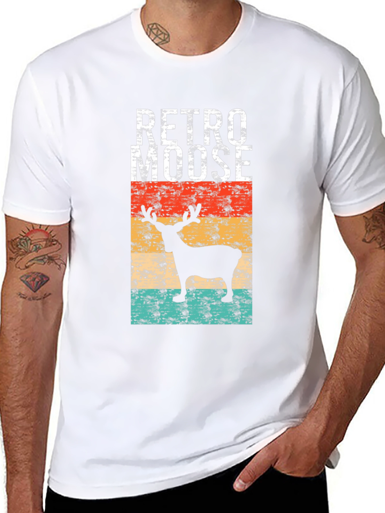 Retro Moose Graphic T-Shirt