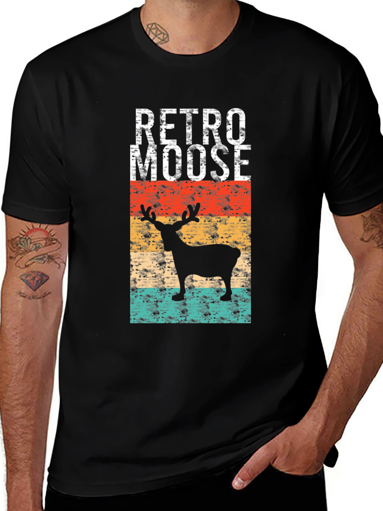 Retro Moose Graphic T-Shirt