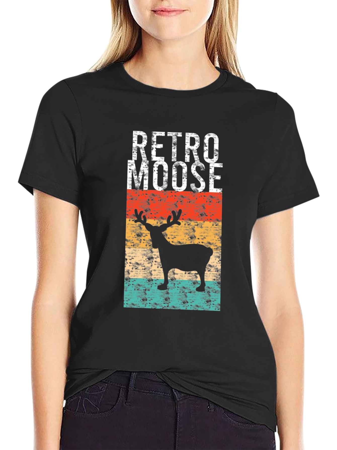 Retro Moose Graphic T-Shirt