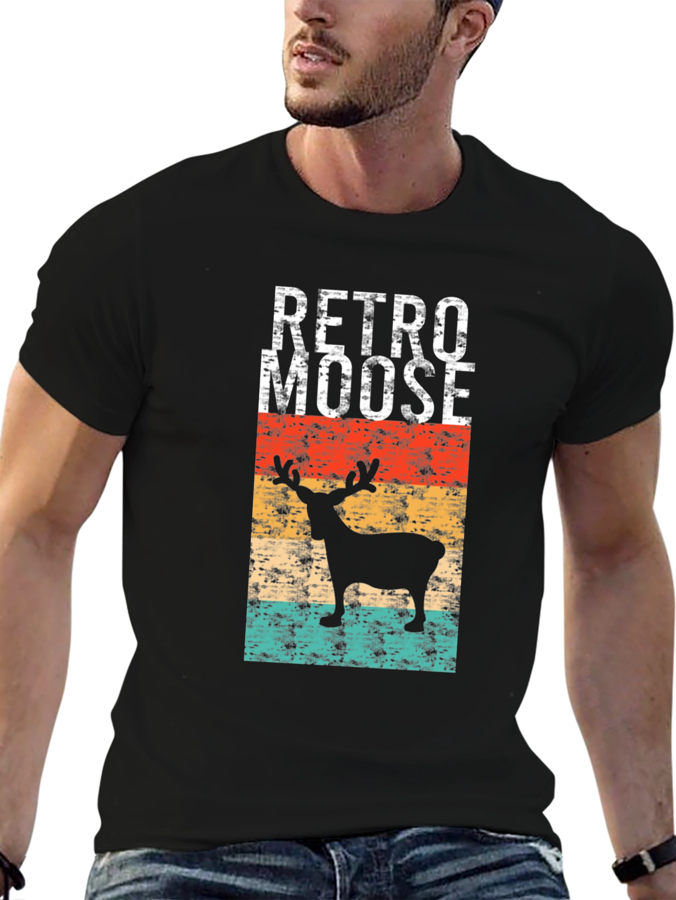 Retro Moose Graphic T-Shirt