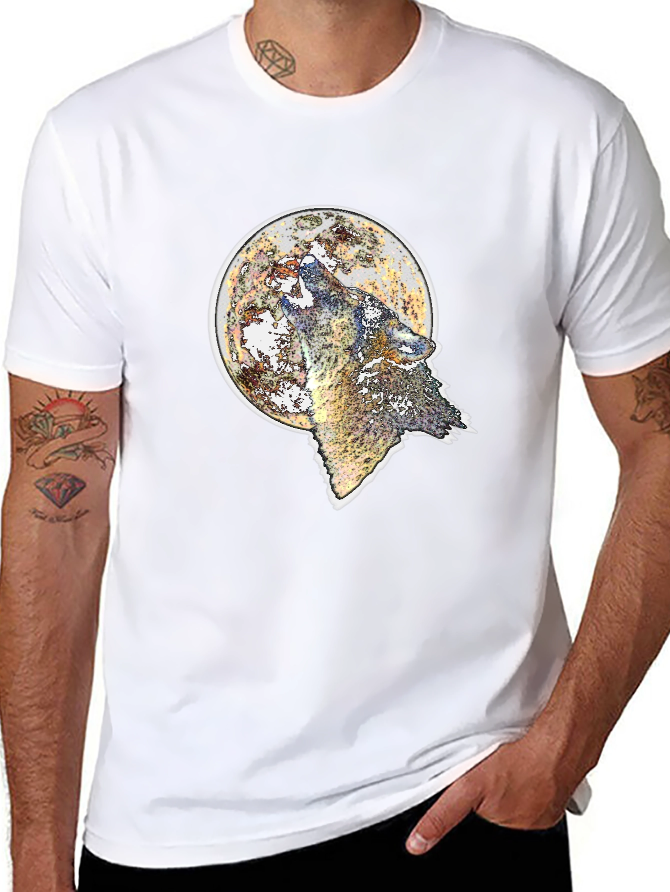 Wolf Moon T-Shirt - Black Graphic Tee