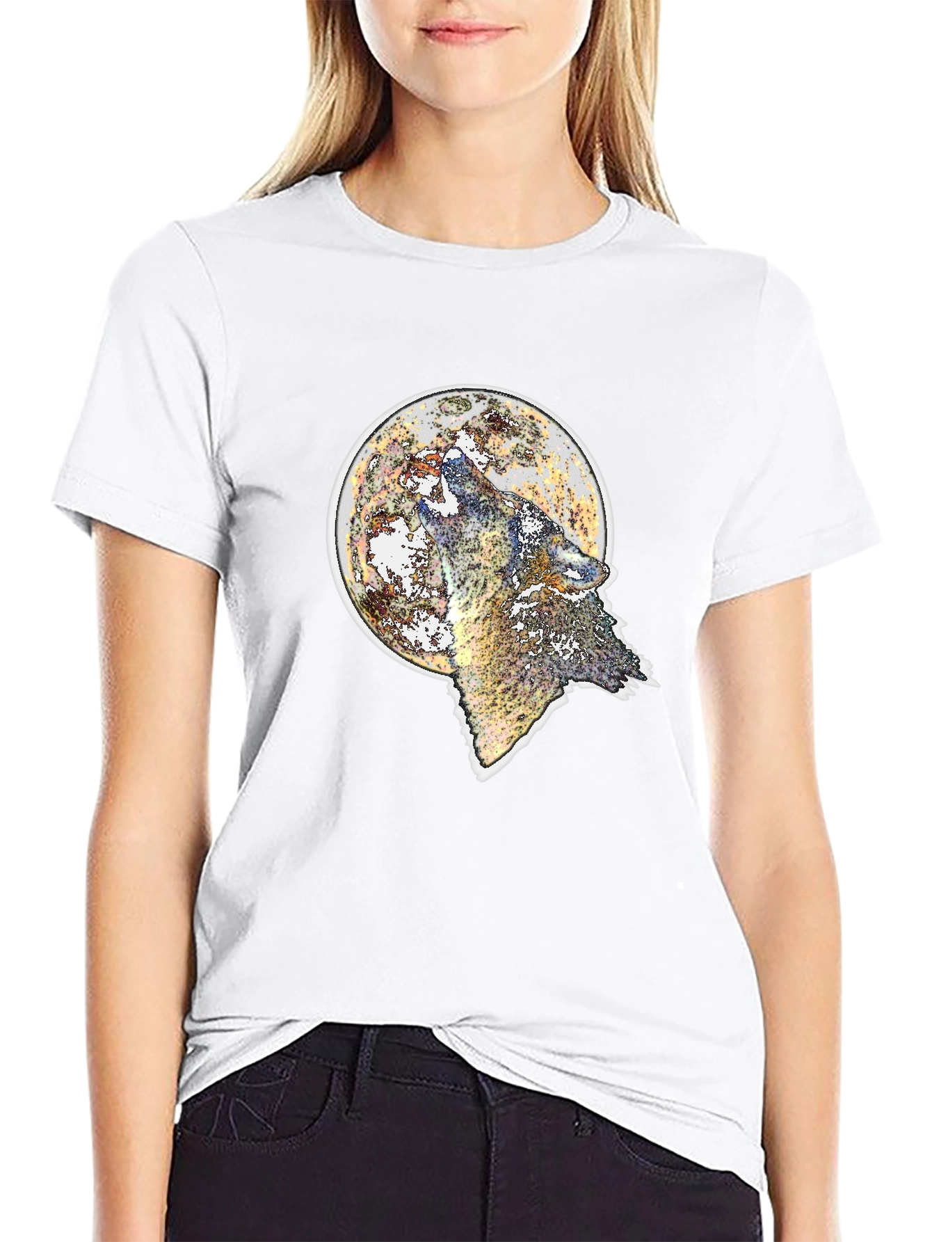 Wolf Moon T-Shirt - Black Graphic Tee