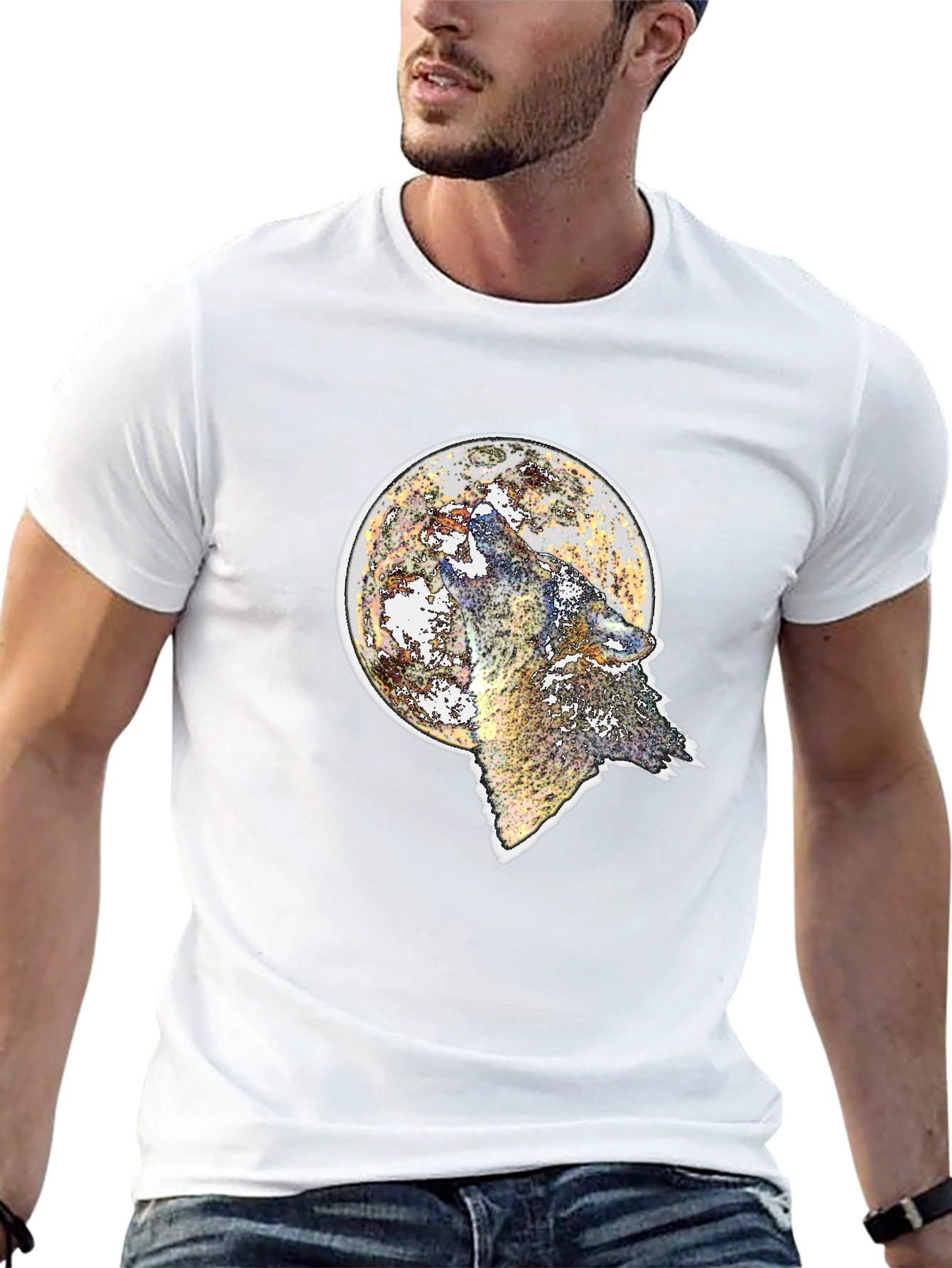 Wolf Moon T-Shirt - Black Graphic Tee