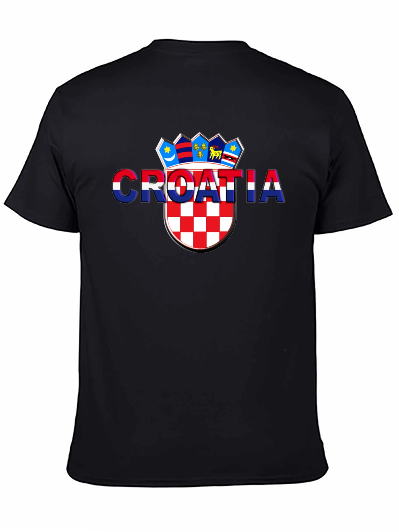 Croatia Flag Graphic Black T-Shirt