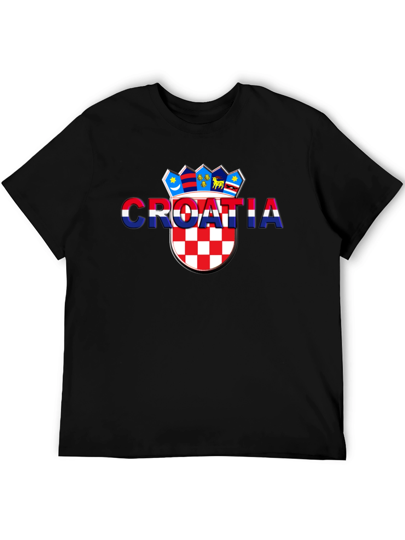 Croatia Flag Graphic Black T-Shirt