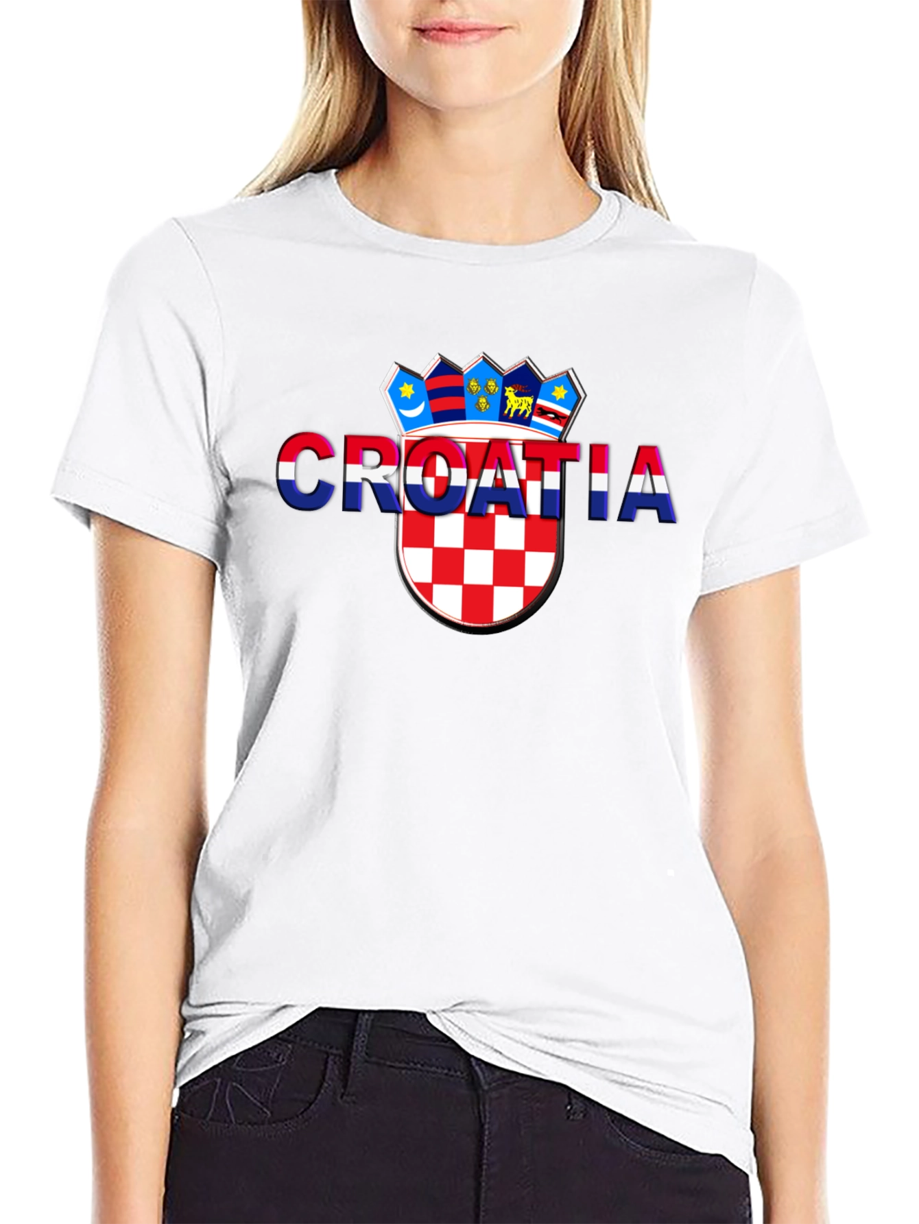 Croatia Flag Graphic Black T-Shirt