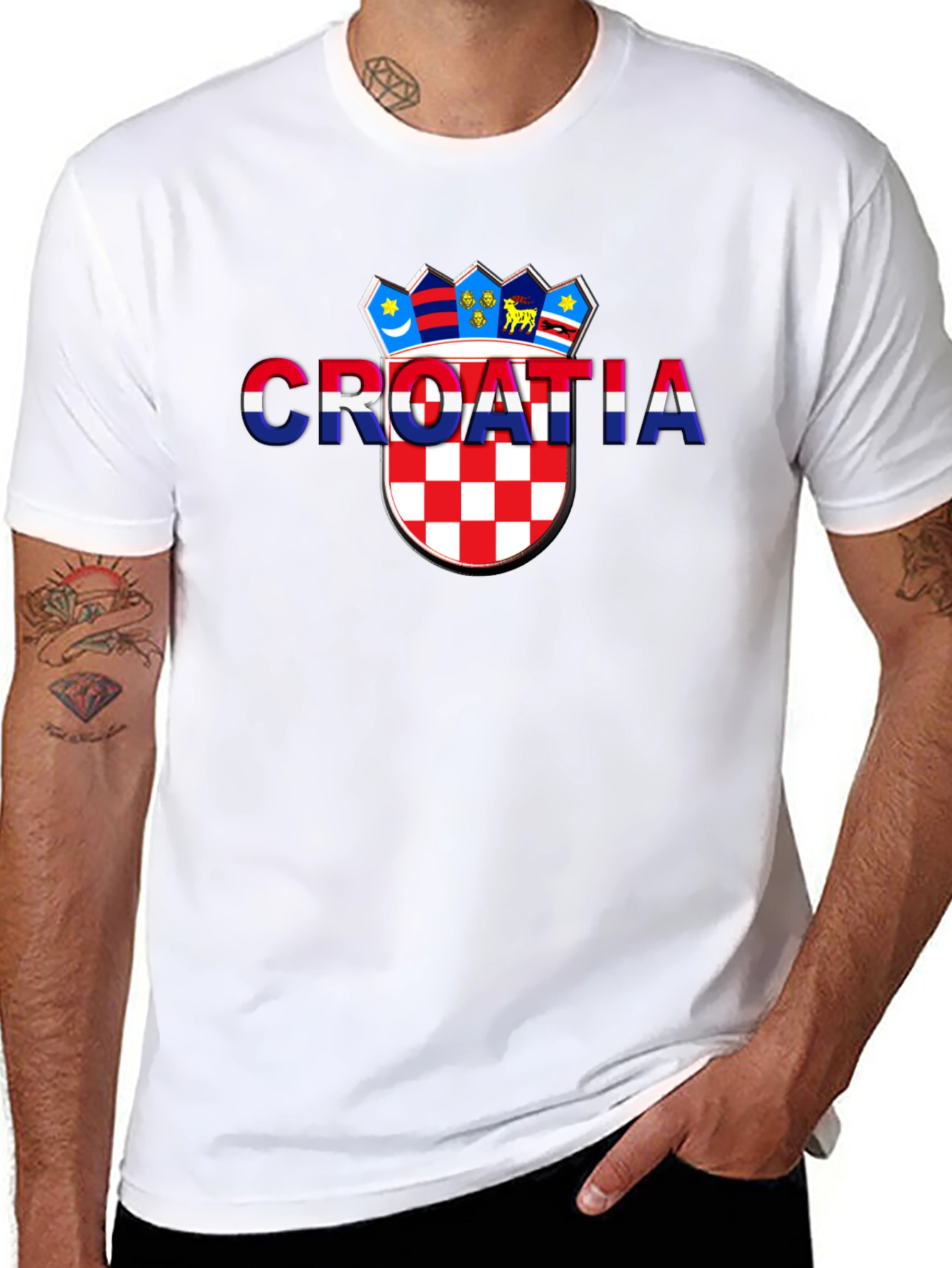 Croatia Flag Graphic Black T-Shirt