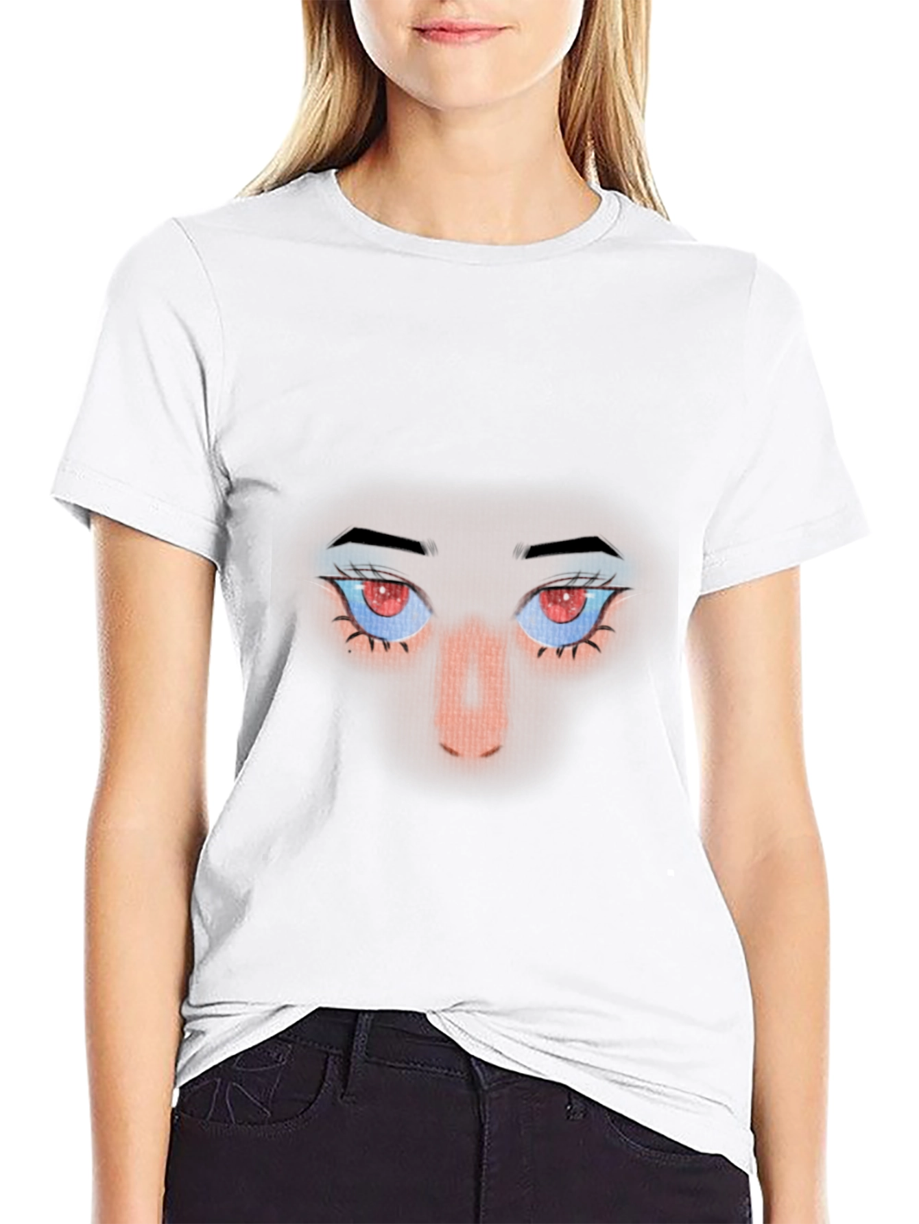 Intense Gaze Graphic Tee - Red Eyes Black Shirt