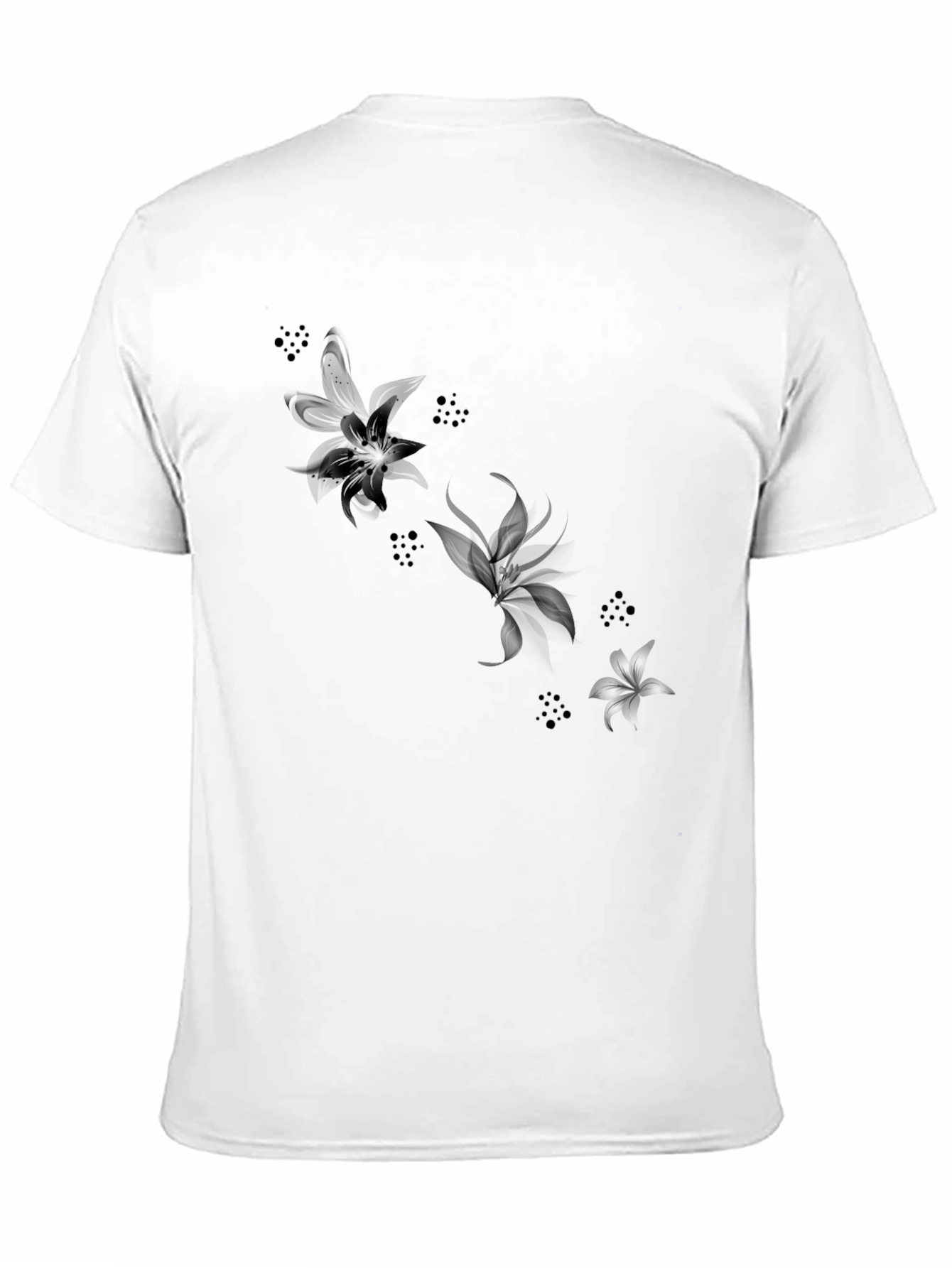 Black Floral Print Crewneck T-Shirt