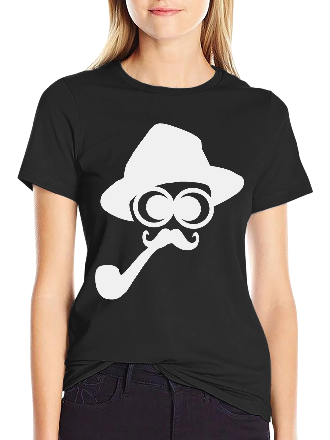 Fun Detective Graphic Tee - Black Cotton T-Shirt