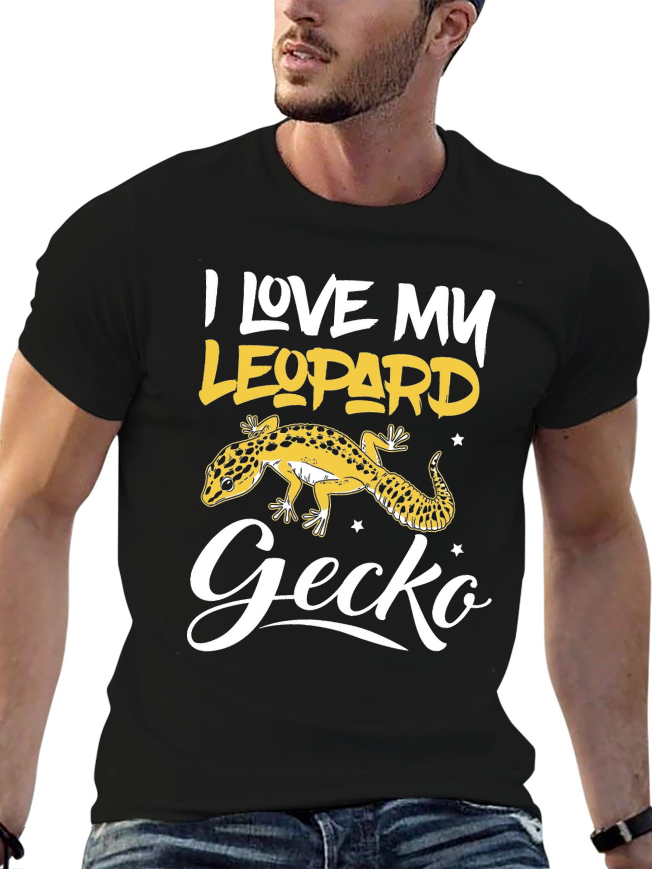 I Love My Leopard Gecko Black T-Shirt