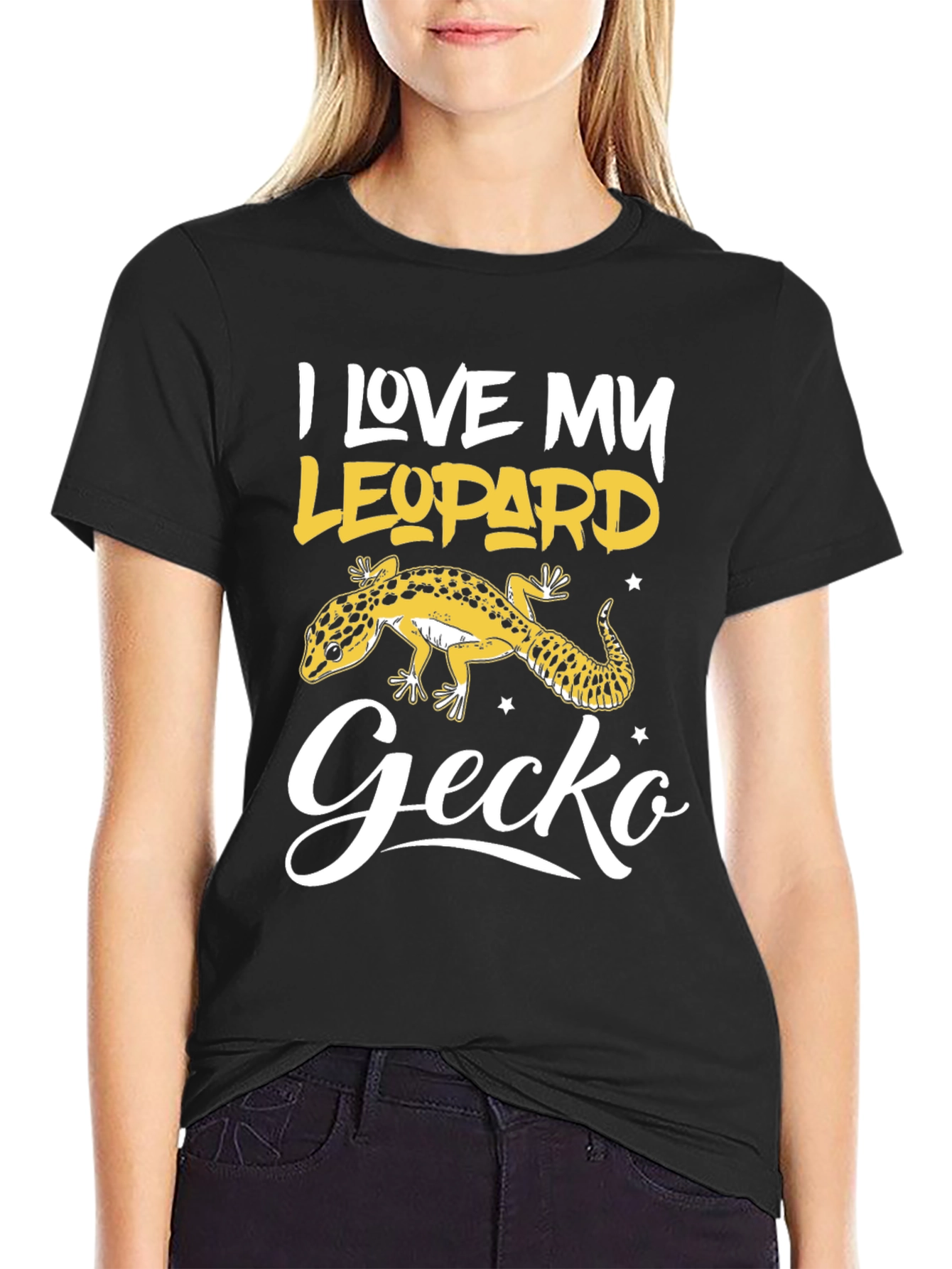 I Love My Leopard Gecko Black T-Shirt