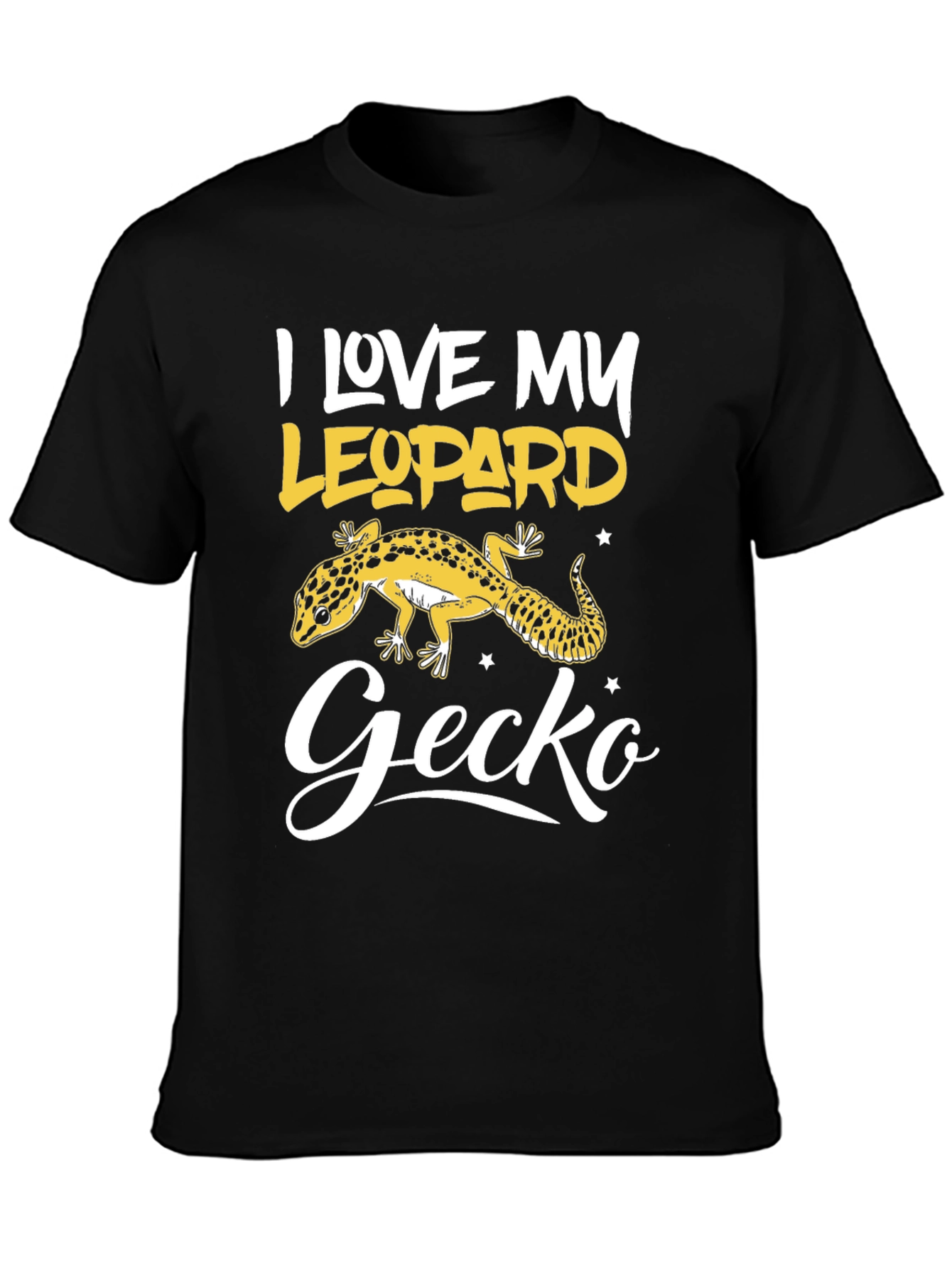 I Love My Leopard Gecko Black T-Shirt