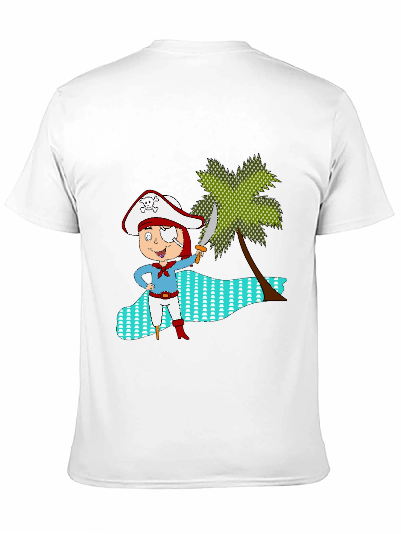 Pirate Cartoon Black T-Shirt