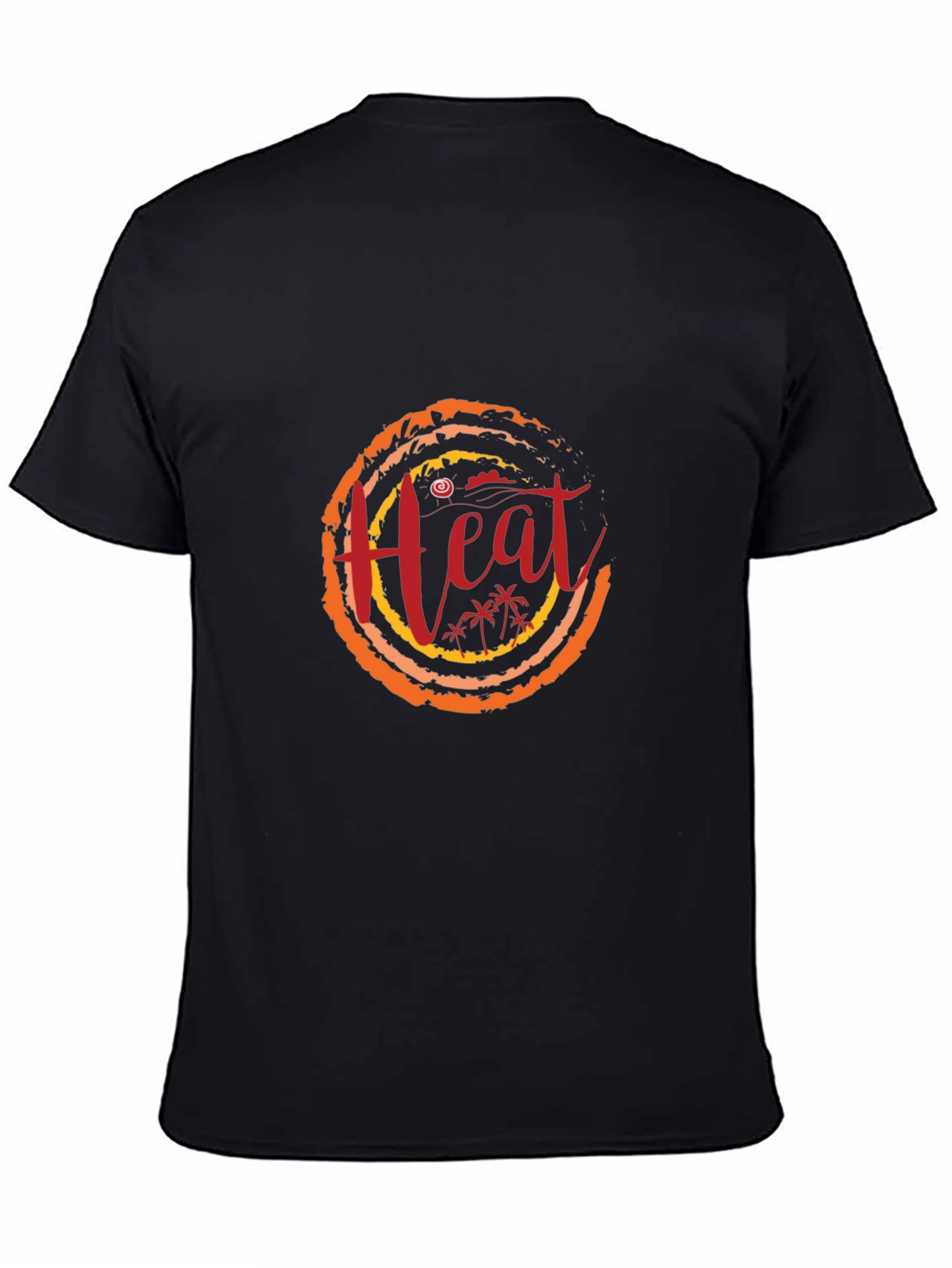 Heat Graphic Black T-Shirt | Tropical Summer Design
