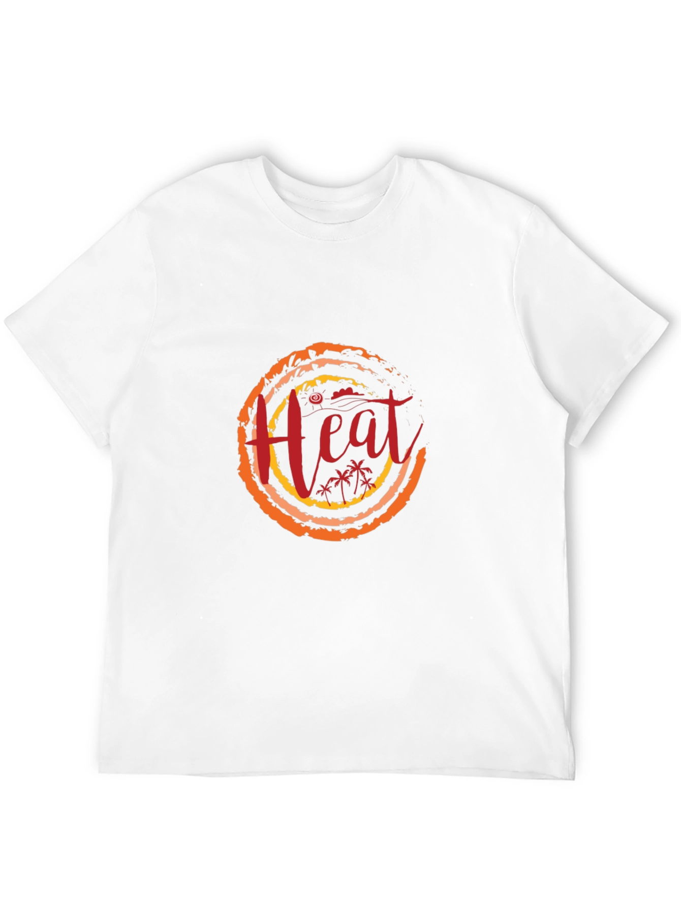 Heat Graphic Black T-Shirt | Tropical Summer Design