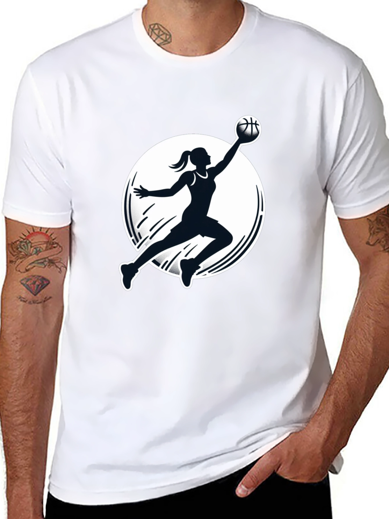 Basketball Player Graphic Black T-Shirt