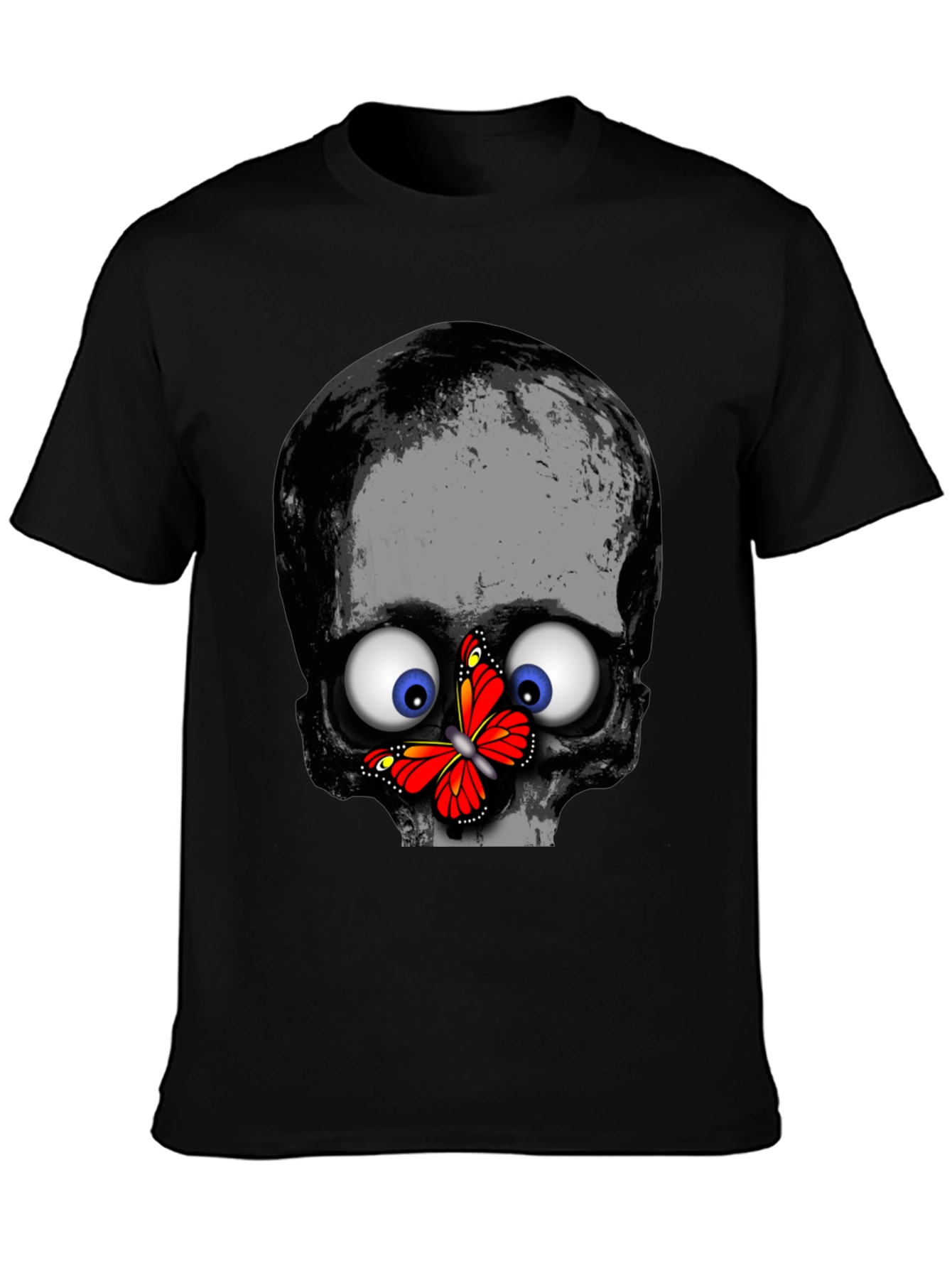 Skull & Butterfly Graphic Print Tee