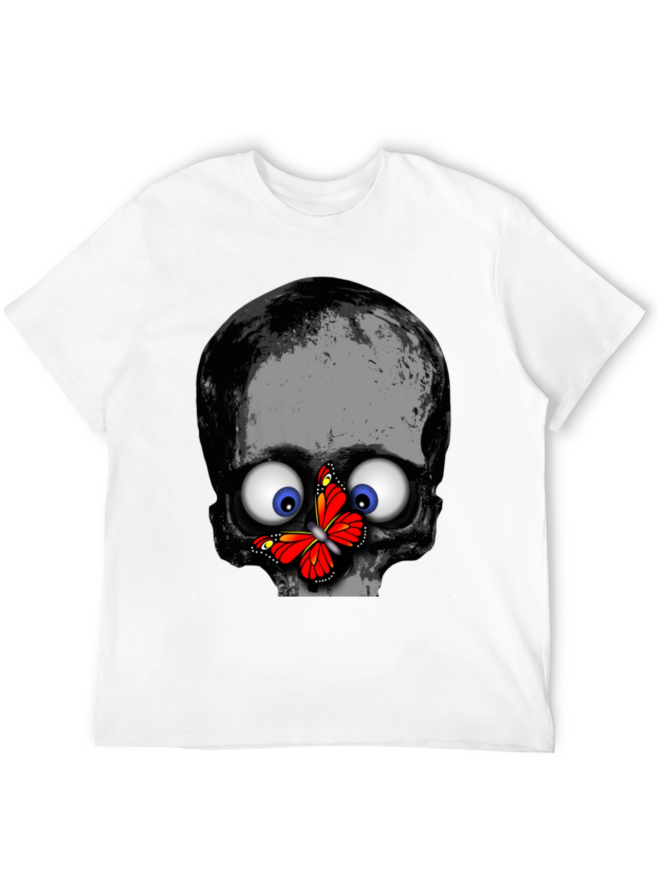 Skull & Butterfly Graphic Print Tee