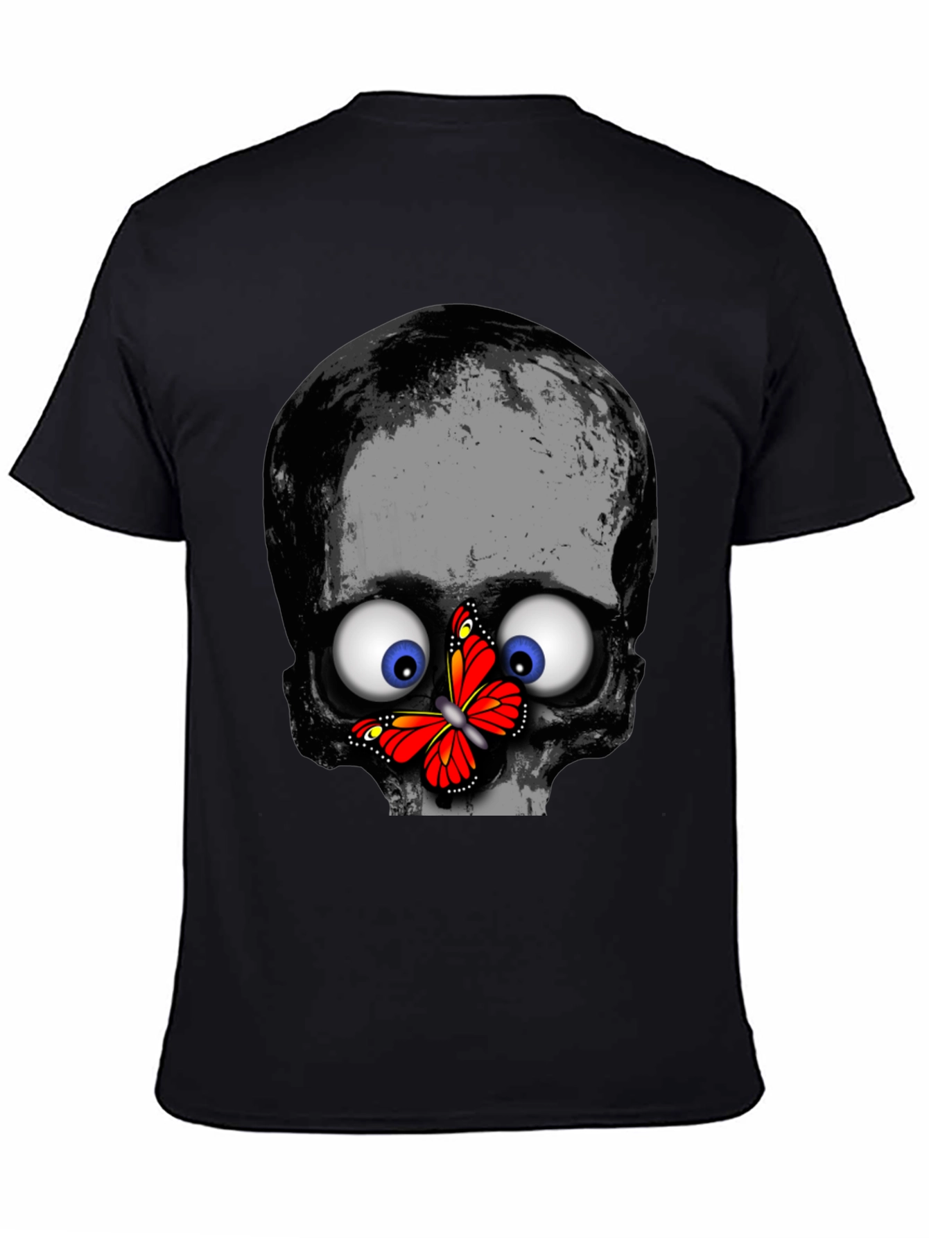 Skull & Butterfly Graphic Print Tee