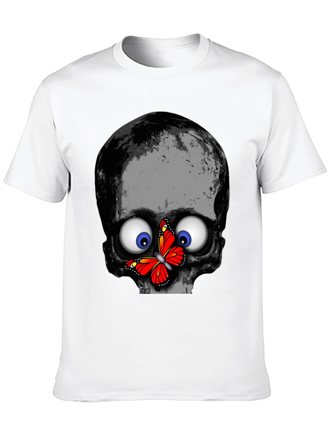 Skull & Butterfly Graphic Print Tee