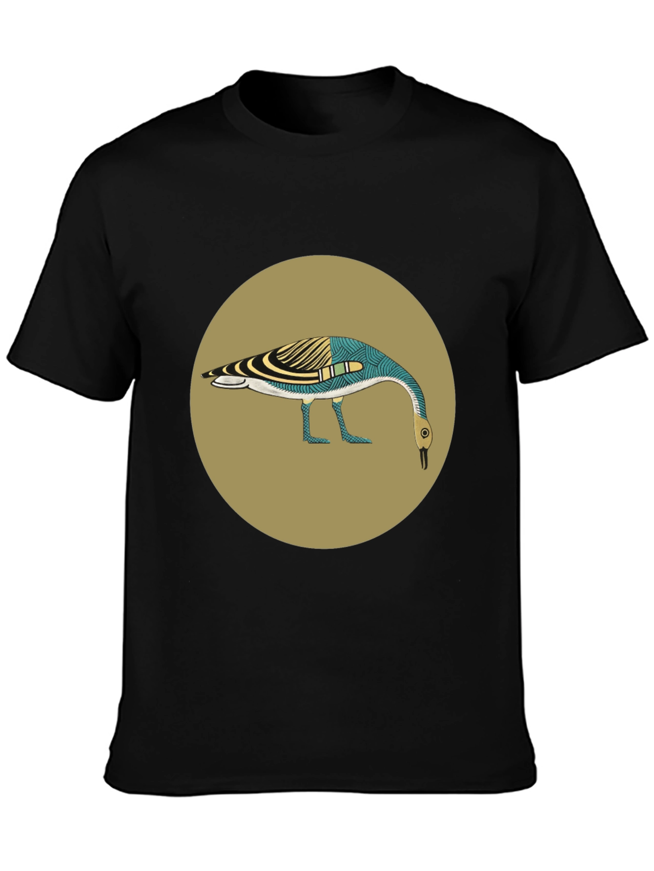 Abstract Goose Graphic Tee - Black
