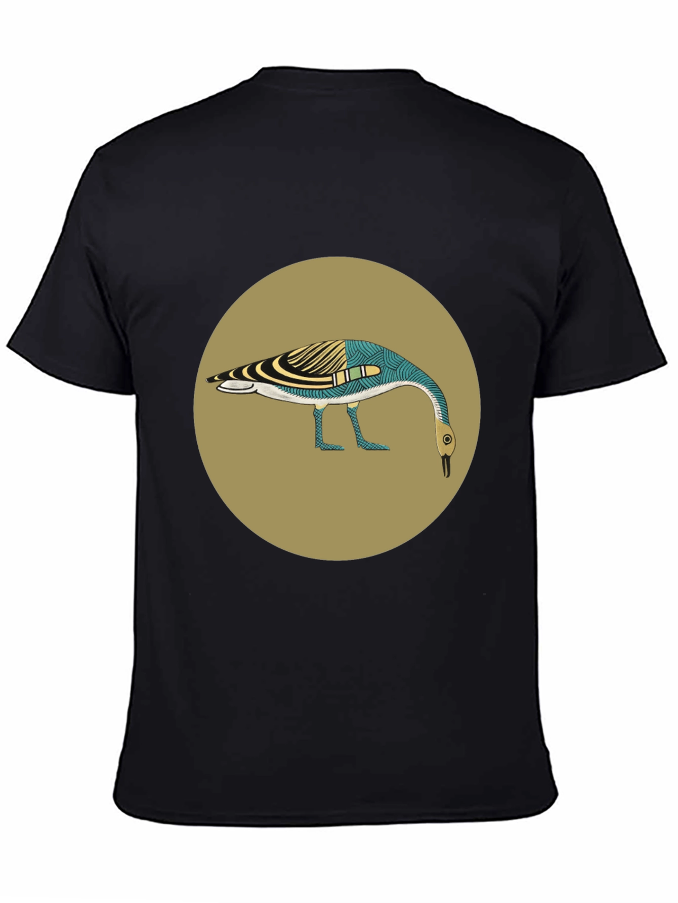 Abstract Goose Graphic Tee - Black