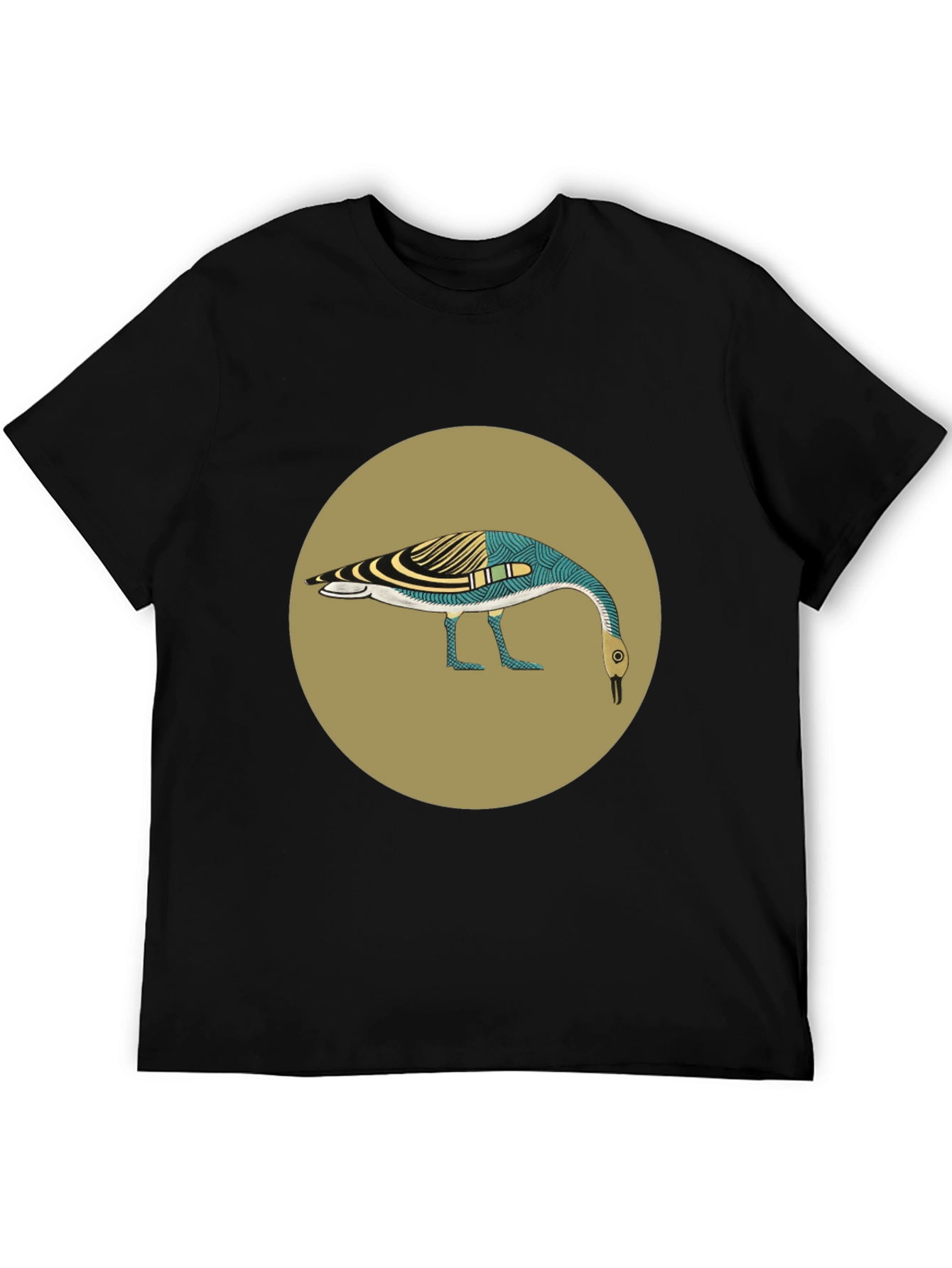 Abstract Goose Graphic Tee - Black