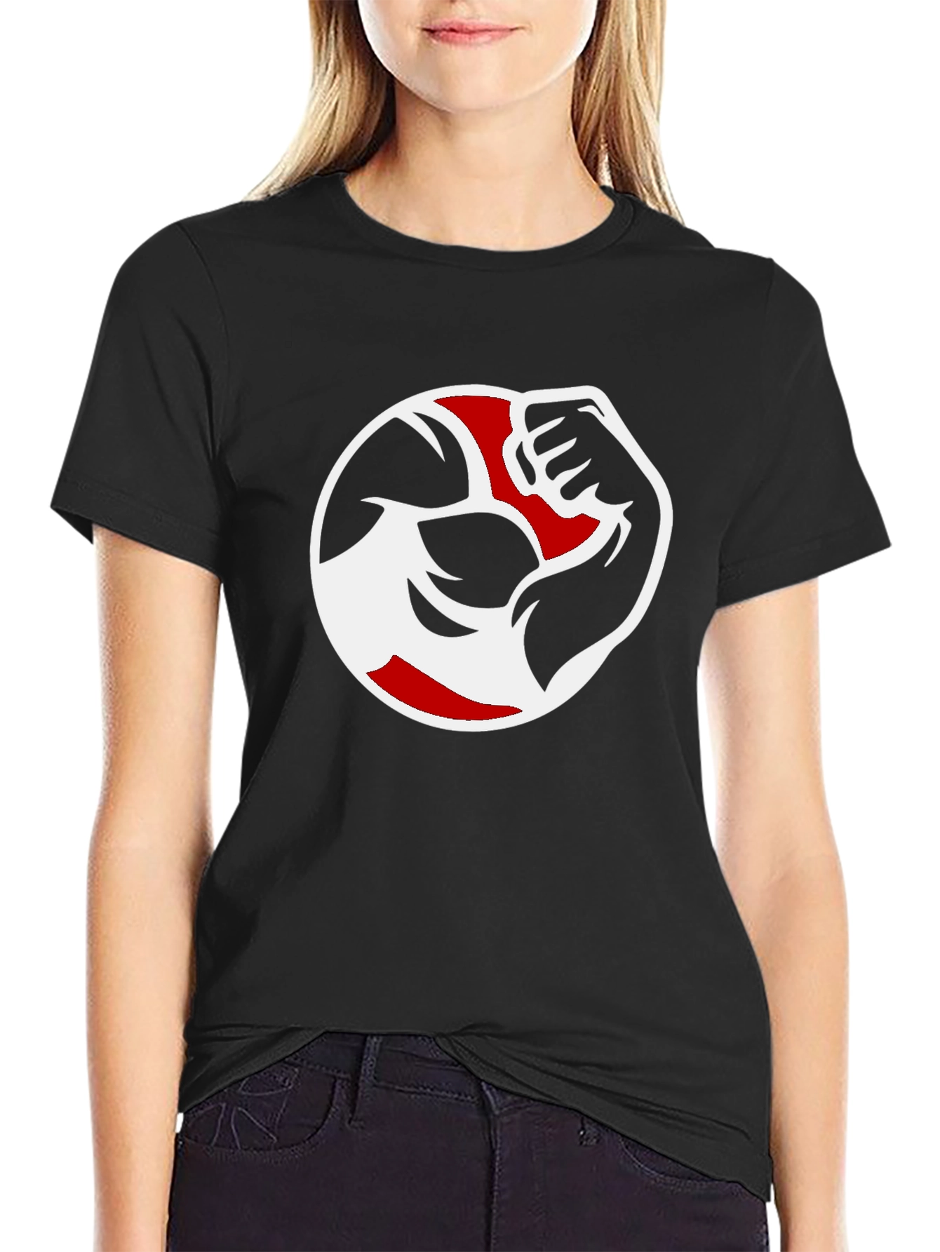 Muscle Arm Graphic Black T-Shirt