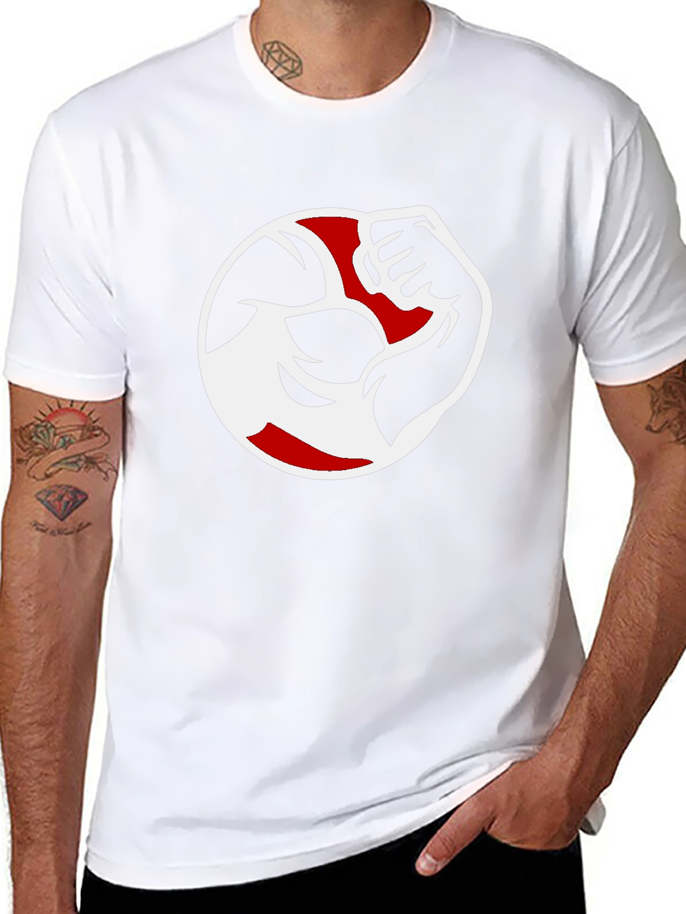 Muscle Arm Graphic Black T-Shirt