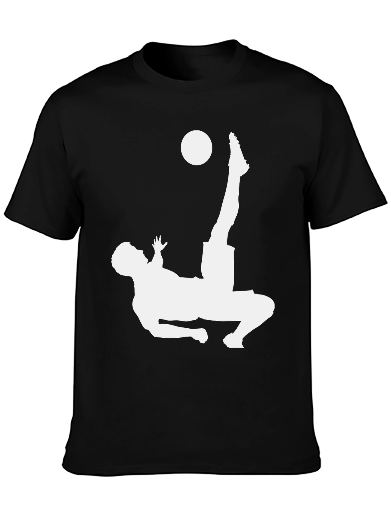 Soccer Bicycle Kick Graphic Tee - Black Cotton T-Shirt