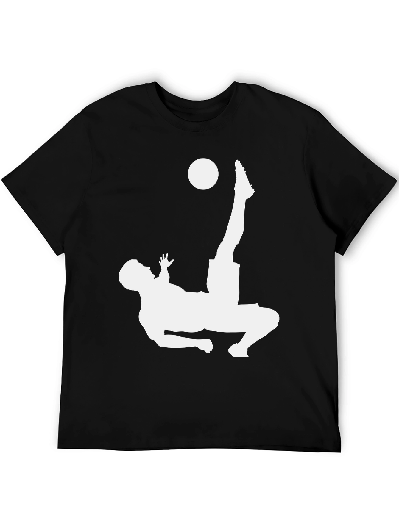 Soccer Bicycle Kick Graphic Tee - Black Cotton T-Shirt