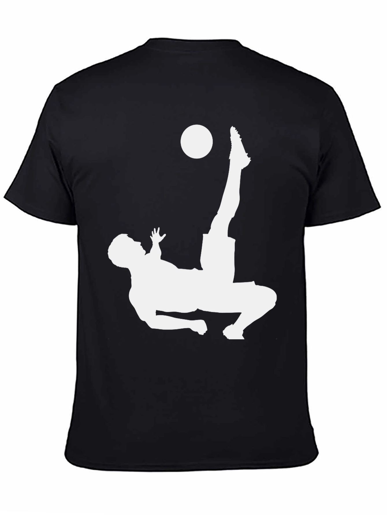 Soccer Bicycle Kick Graphic Tee - Black Cotton T-Shirt
