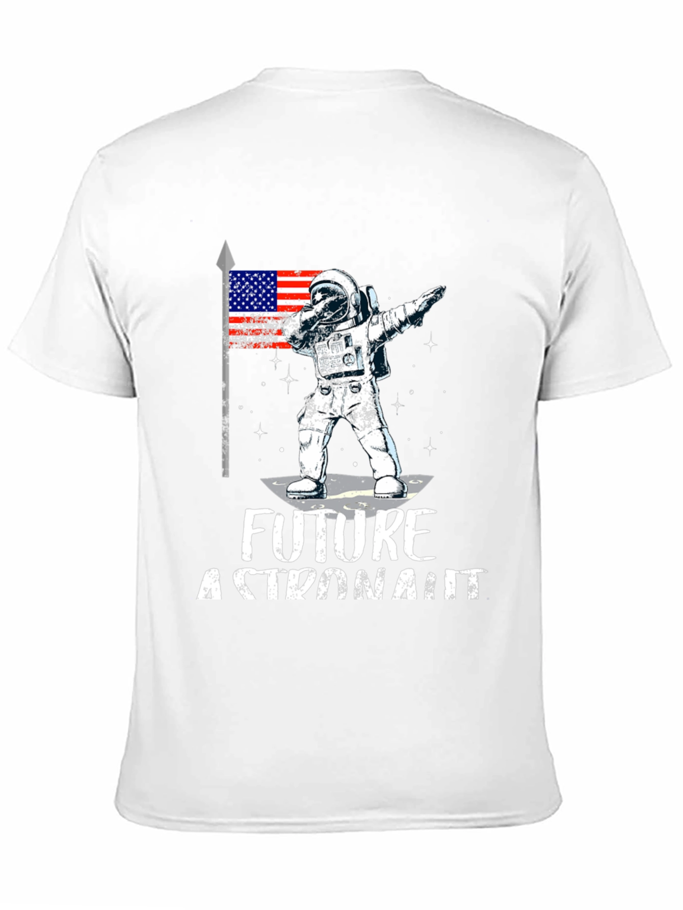 Future Astronaut Dabbing USA Flag Black T-Shirt